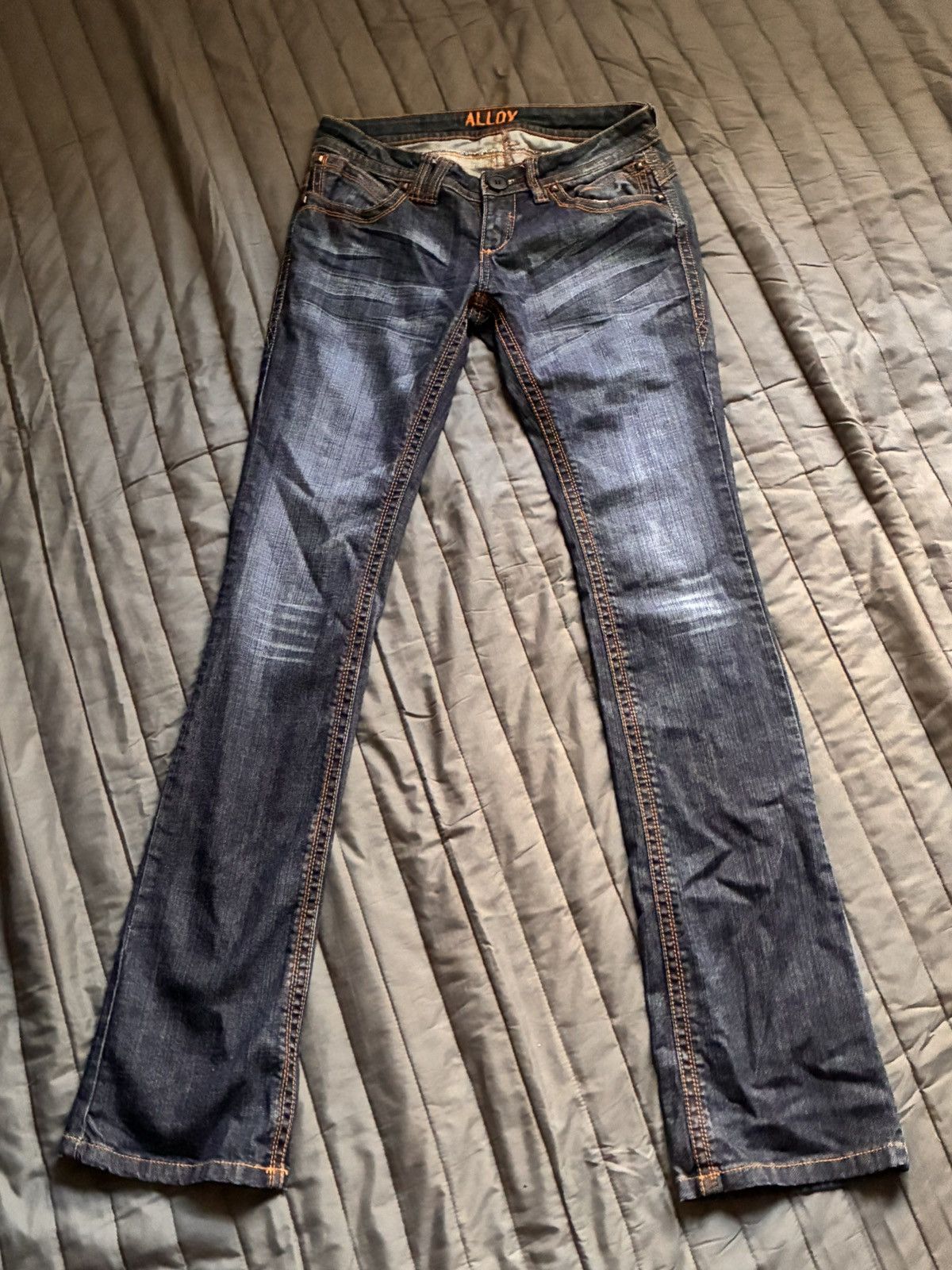 Other Early 2000s Dark Wash Alloy Brand Low-rise Boot cut Jeans Size 37" - 1 Thumbnail