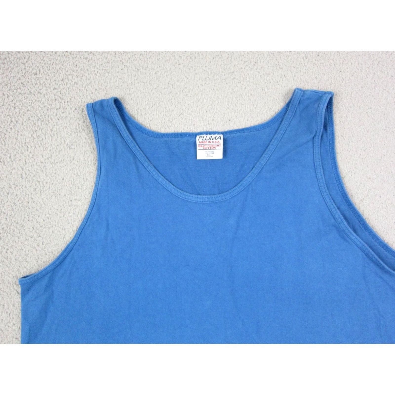 Vintage Pluma Tank Shirt Mens 2XL Blue Cotton Vintage USA 70s 90s Outdoor Sports Sleeveless Tank Vest Size US XXL / EU 58 / 5 - 2 Thumbnail