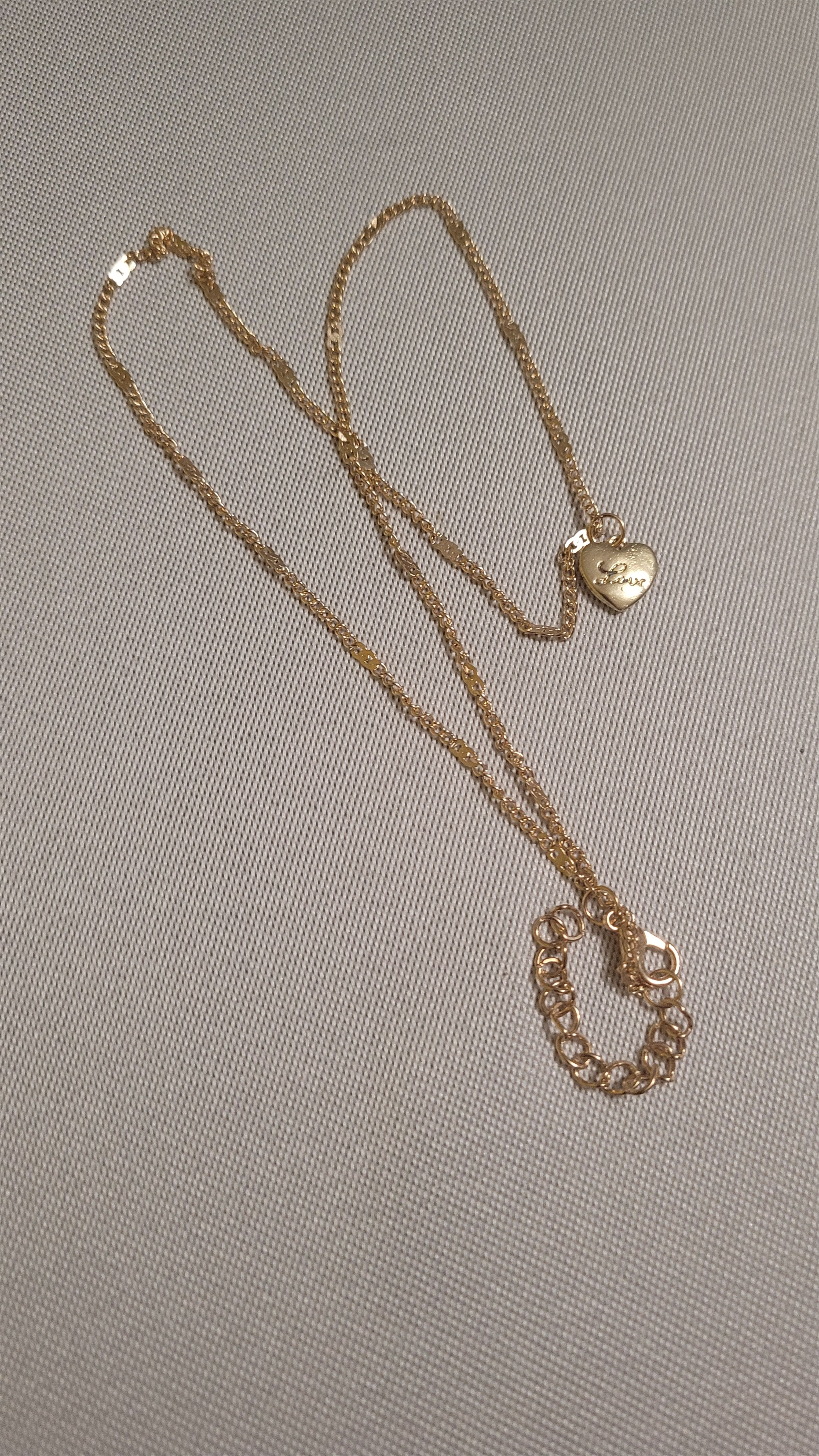 Vintage Gold necklace with heart Size ONE SIZE - 1 Thumbnail