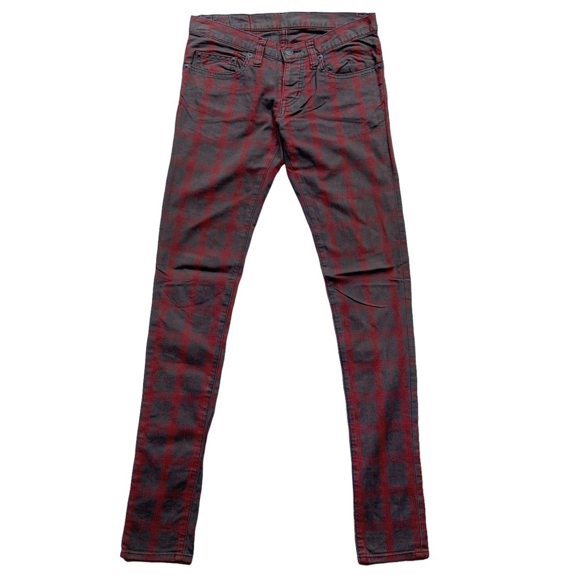 image of Hysteric Glamour Tartan Pants in Red Tartan, Men's (Size 26)