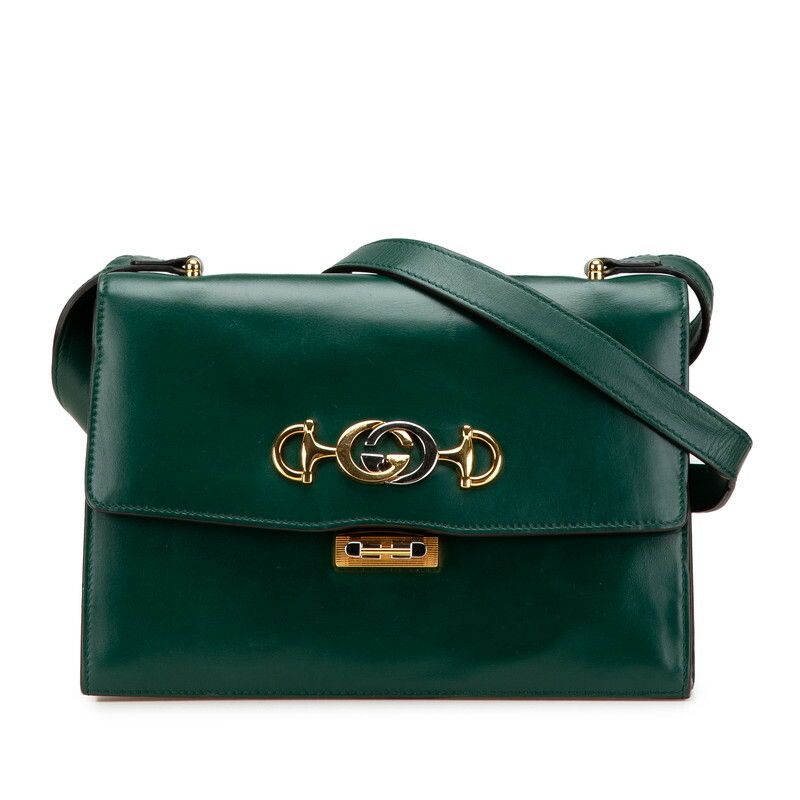 Gucci Gucci Zumi Leather Shoulder Bag Leather Shoulder Bag 576388 in Green, Women's