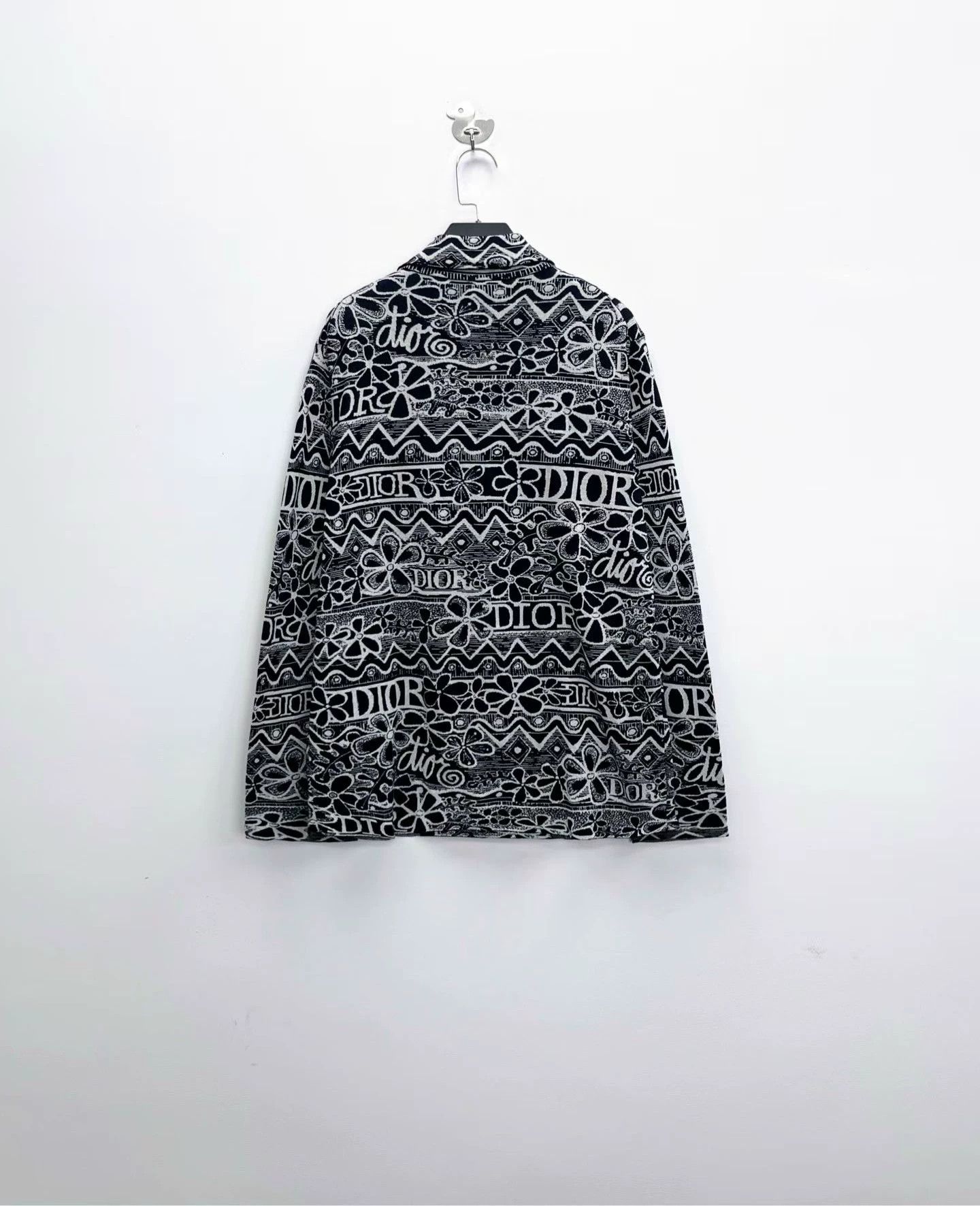 Dior × Stussy Dior x Stussy Floral Logo Knit Shirt Jacket S Size US S / EU 44-46 / 1 - 2 Thumbnail