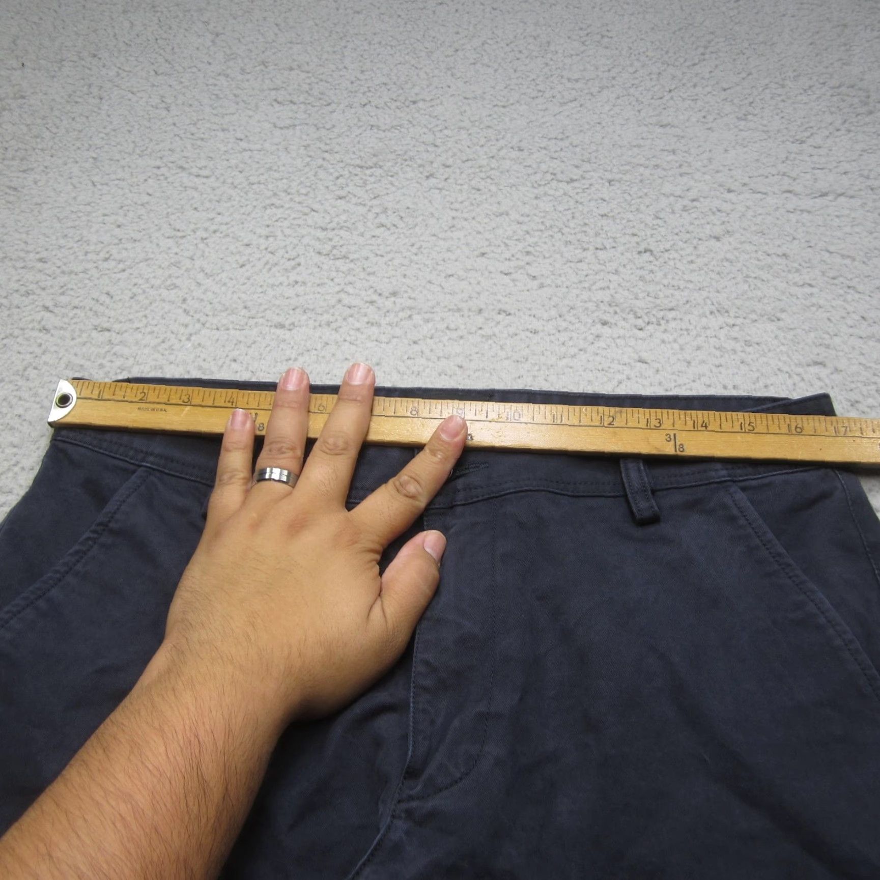 Vintage Todd Shelton Pants Mens 33x34 Navy Blue Straight Chino Basic Made in USA Casual Preppy Jacket? Size US 33 - 3 Thumbnail