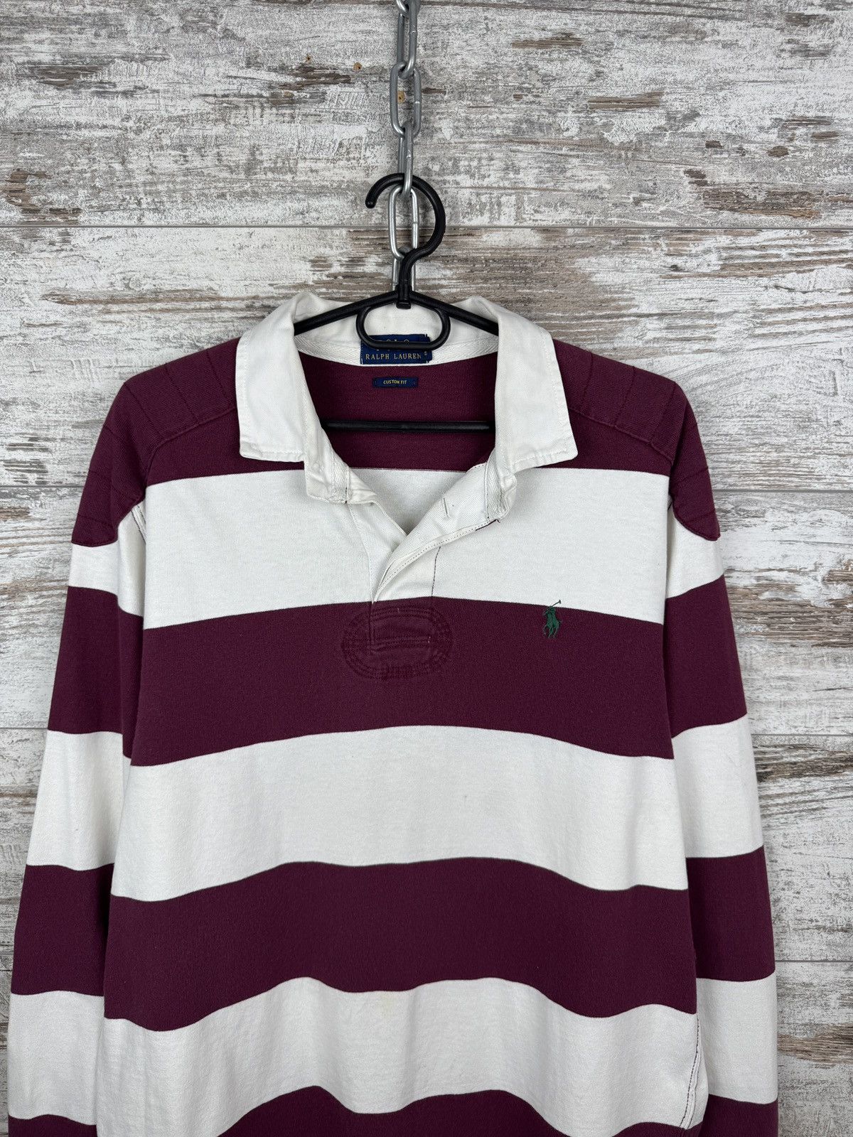 Polo Ralph Lauren Mens Vintage Polo Ralph Lauren rugby sweatshirt striped OG Size US L / EU 52-54 / 3 - 2 Thumbnail
