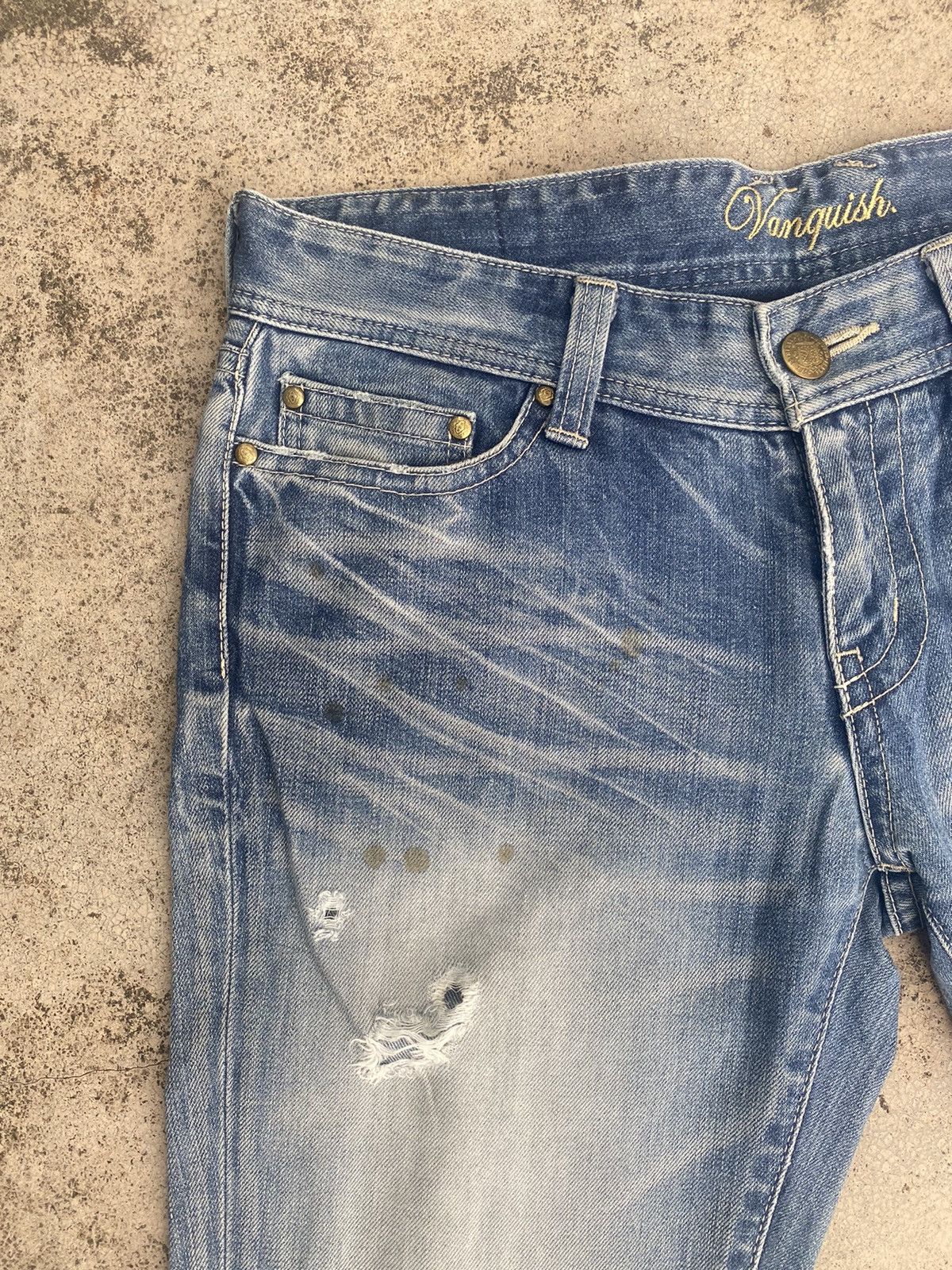 If Six Was Nine × Japanese Brand × Vanquish Flare Jeans Vanquish Faded Distressed Size US 33 - 8 Thumbnail