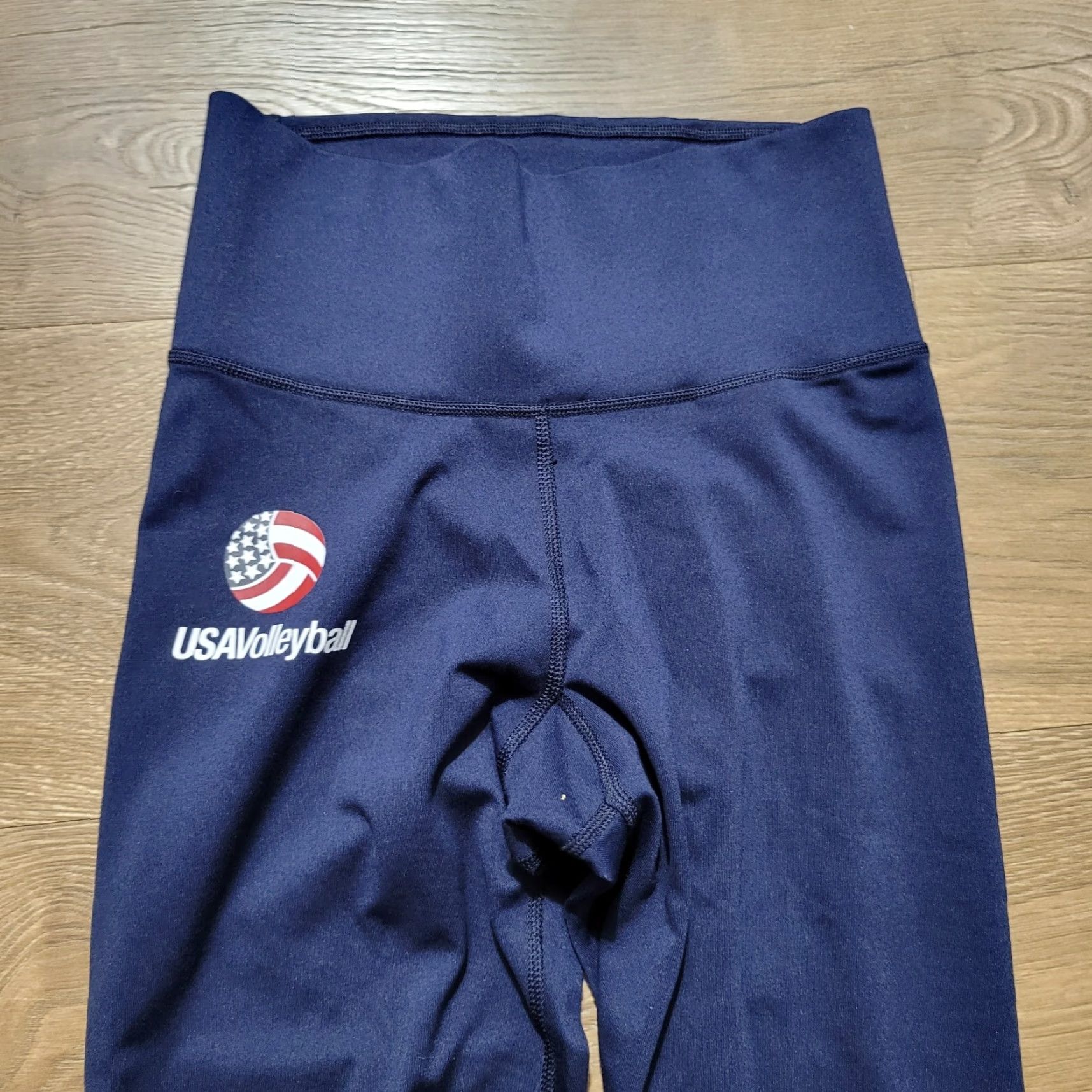 Adidas adidas USA Volleyball Capri Leggings Women XS Blue Flag Pockets Capri Style Size 26" / US 2 / IT 38 - 3 Thumbnail