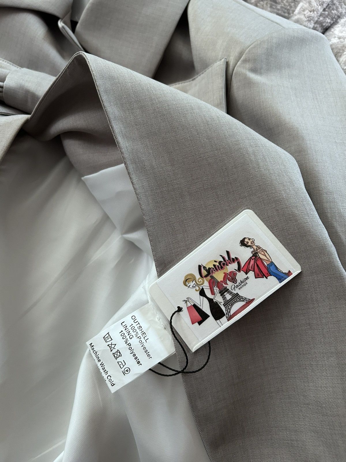Designer × Other NWT, Lavishly Paris Women's Gray Bowknot Designer Shirt. Size S / US 4 / IT 40 - 6 Thumbnail