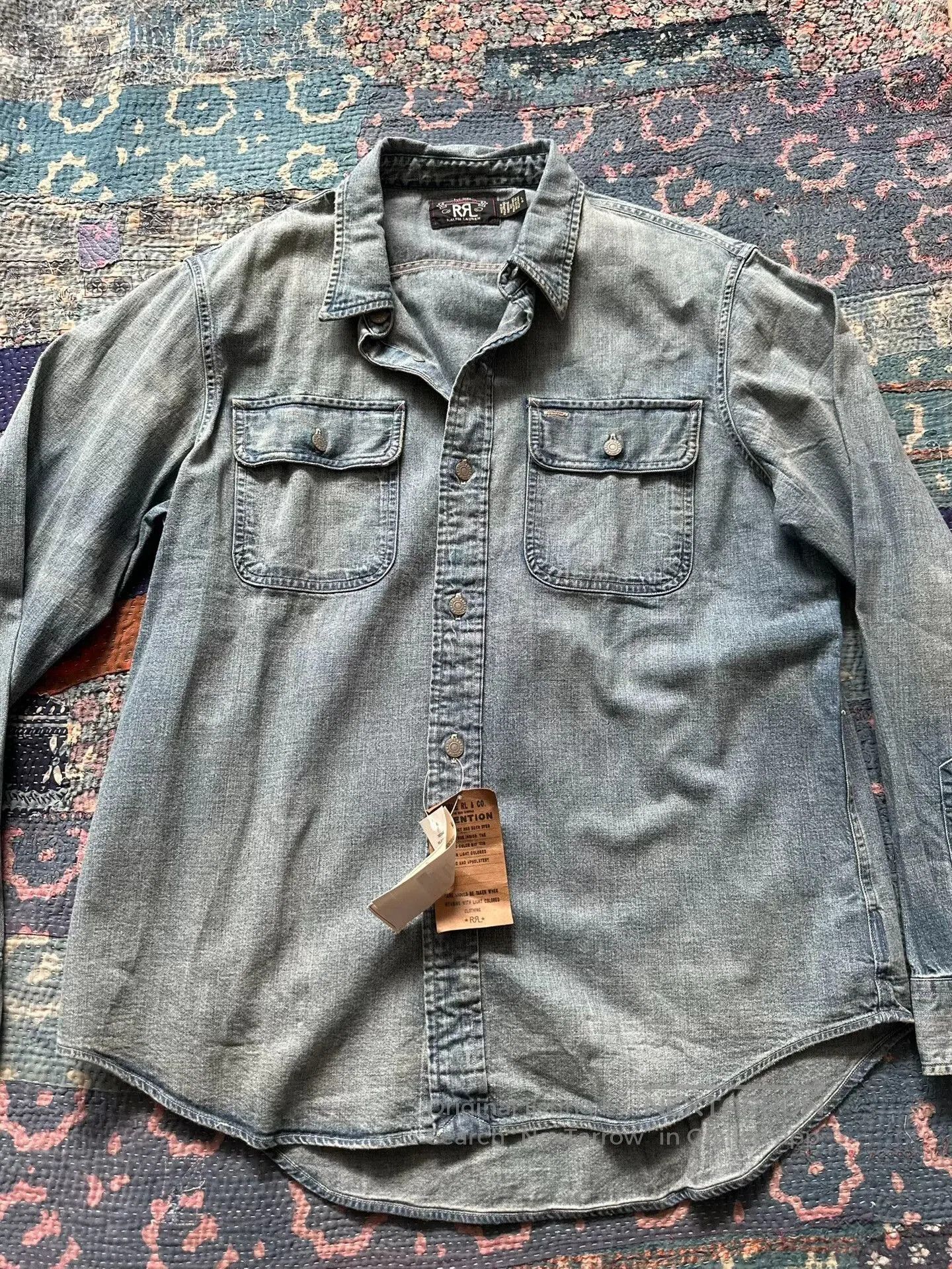 RRL Ralph Lauren RRL Vintage Style Denim Shirt. Size US L / EU 52-54 / 3 - 1 Thumbnail