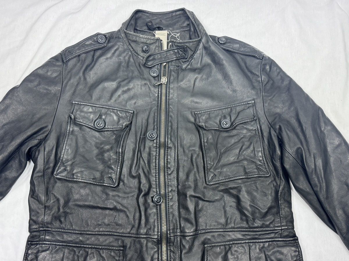 Vintage Compagnia Delle Pelli Military Motorcycle Leather Jacket Size US XXL / EU 58 / 5 - 2 Thumbnail