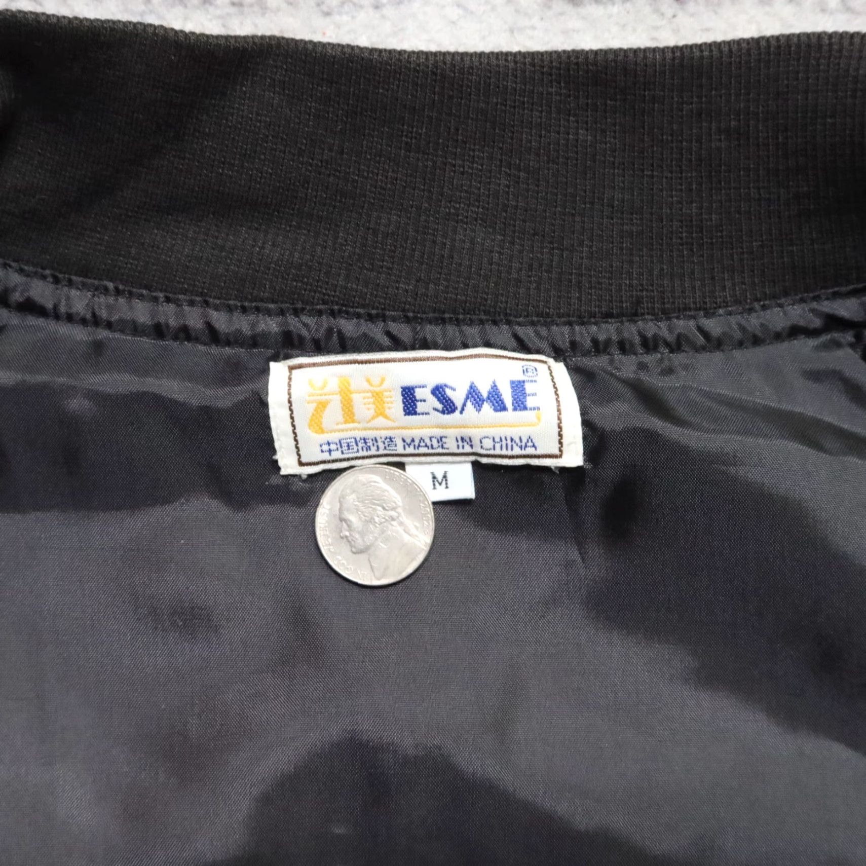 Vintage VINTAGE Esme Bomber Jacket Mens M Black 80s Satin Dragon Souvenir Jacket Size US M / EU 48-50 / 2 - 7 Thumbnail