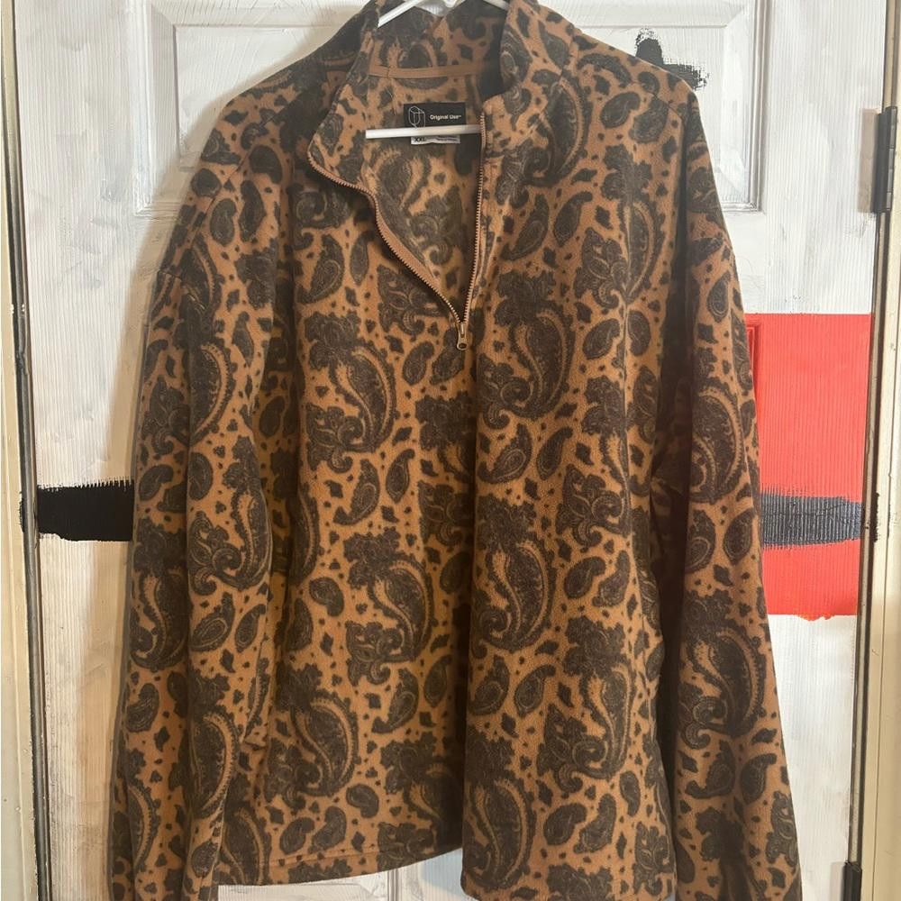 Designer Original use 2xlarge brown paisley quarter zip jacket Size US XXL / EU 58 / 5 - 1 Thumbnail