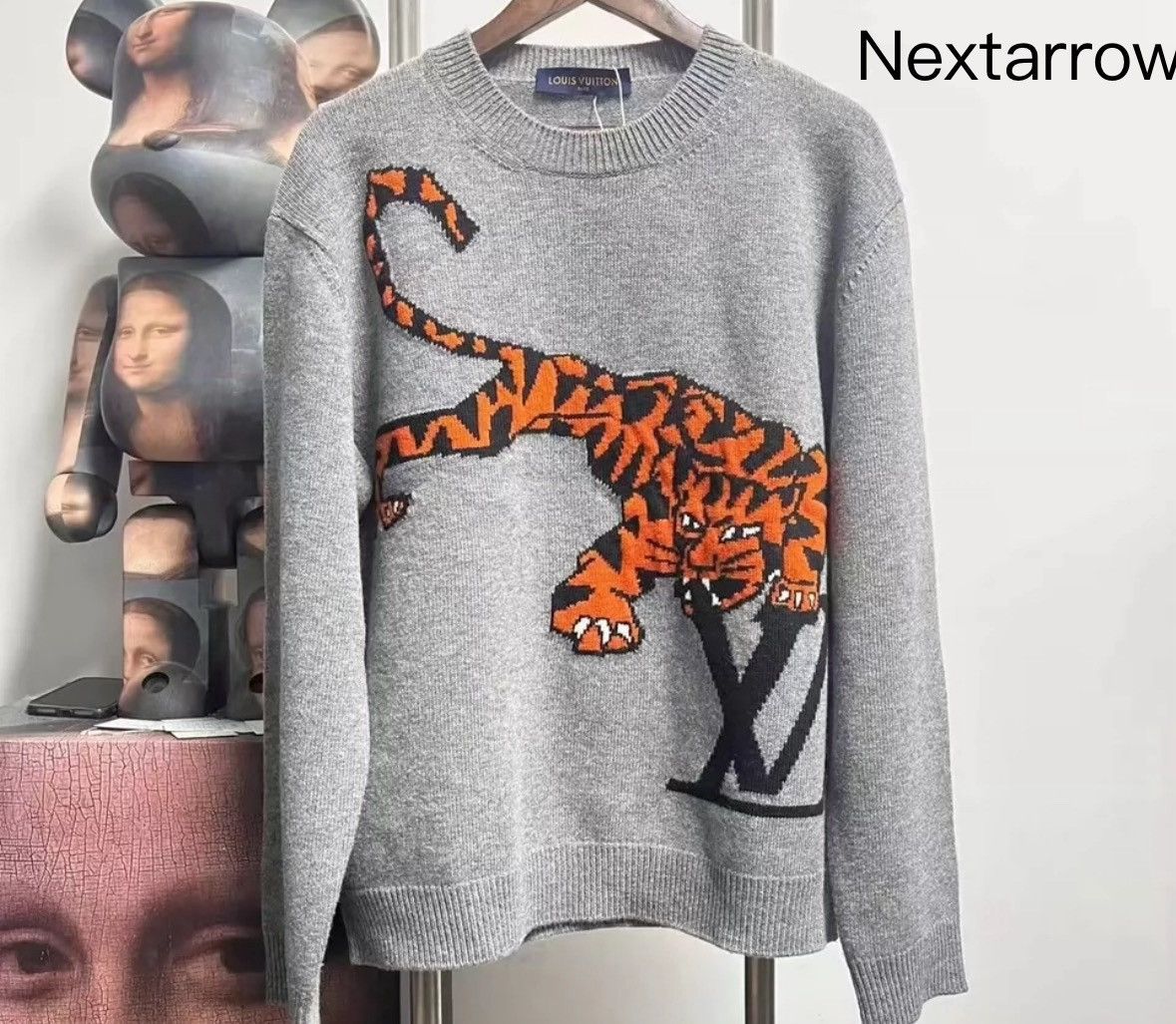 Louis Vuitton Lv Grey Tiger Year Knitted Sweater