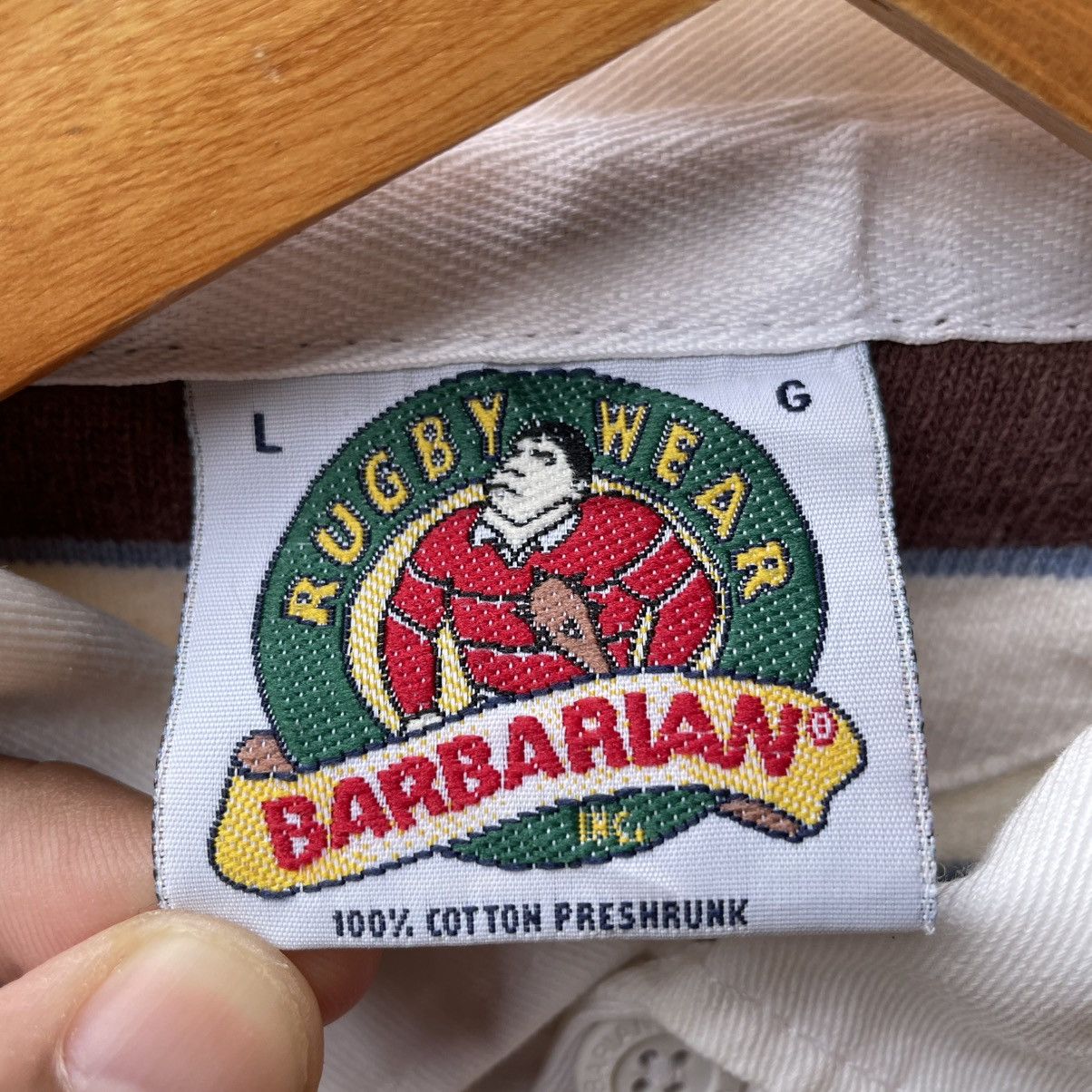 Vintage 🔥Vintage Barbarian Rugby Wear Striped Polos Rugby Shirts Size US M / EU 48-50 / 2 - 10 Thumbnail