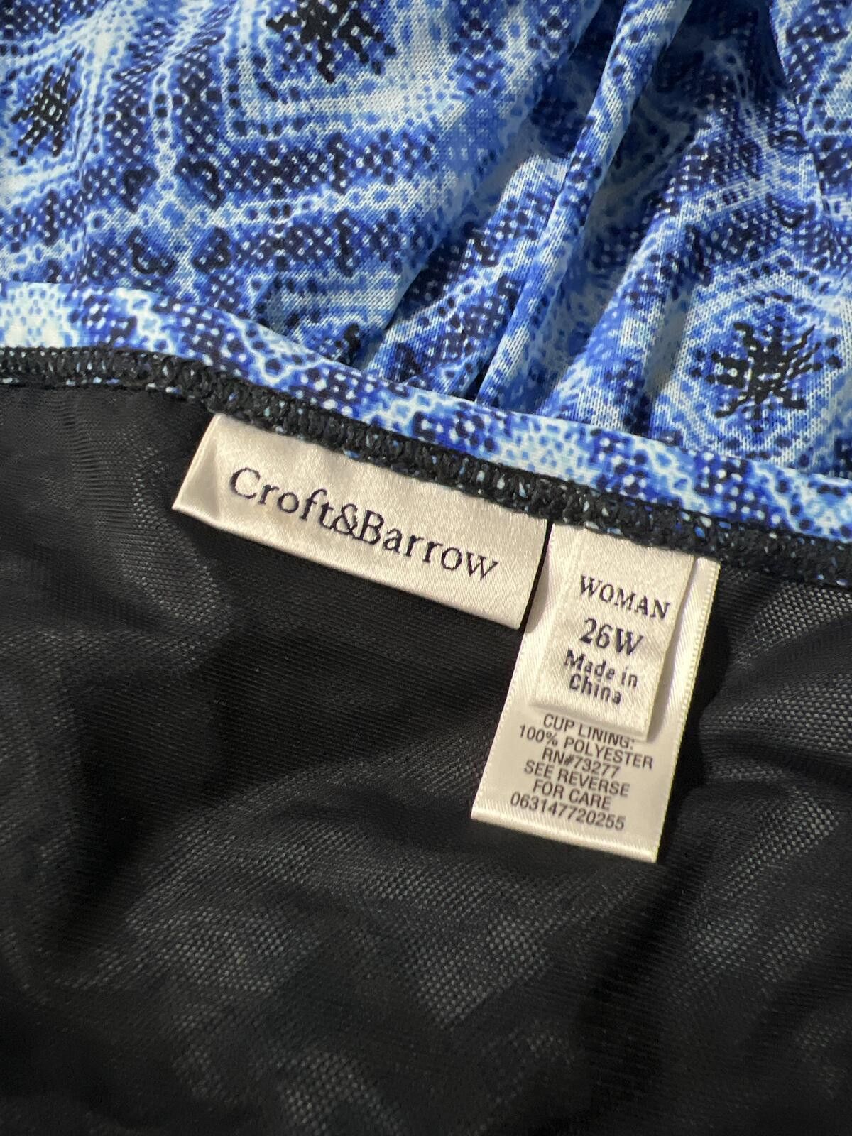 Croft & Barrow Croft & Barrow Blue Patterned Sleeveless Top Straps 26W Size ONE SIZE - 8 Thumbnail