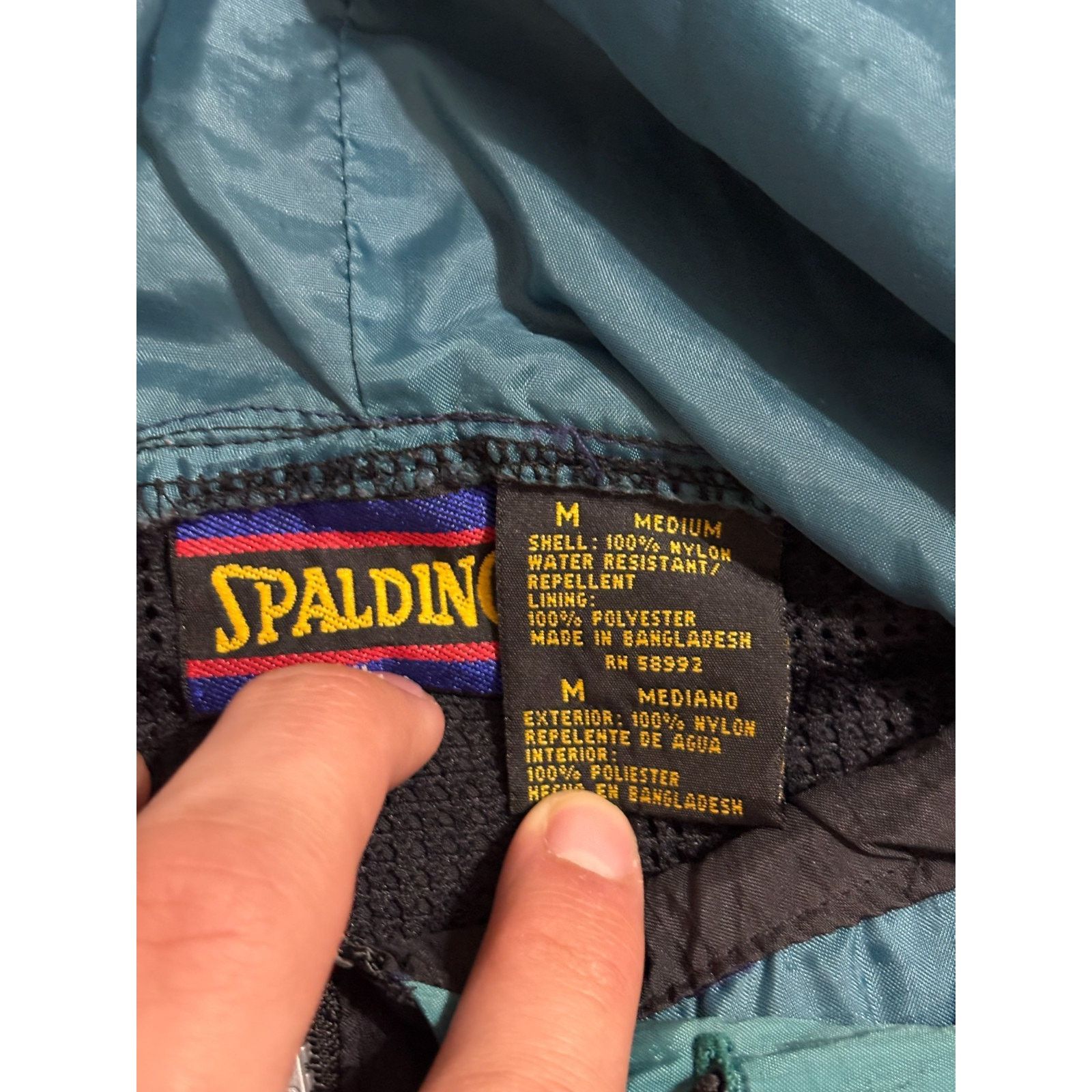 Spalding Vintage Spalding Green & Black Hooded Anorak Jacket - Men XL Size US XL / EU 56 / 4 - 6 Thumbnail