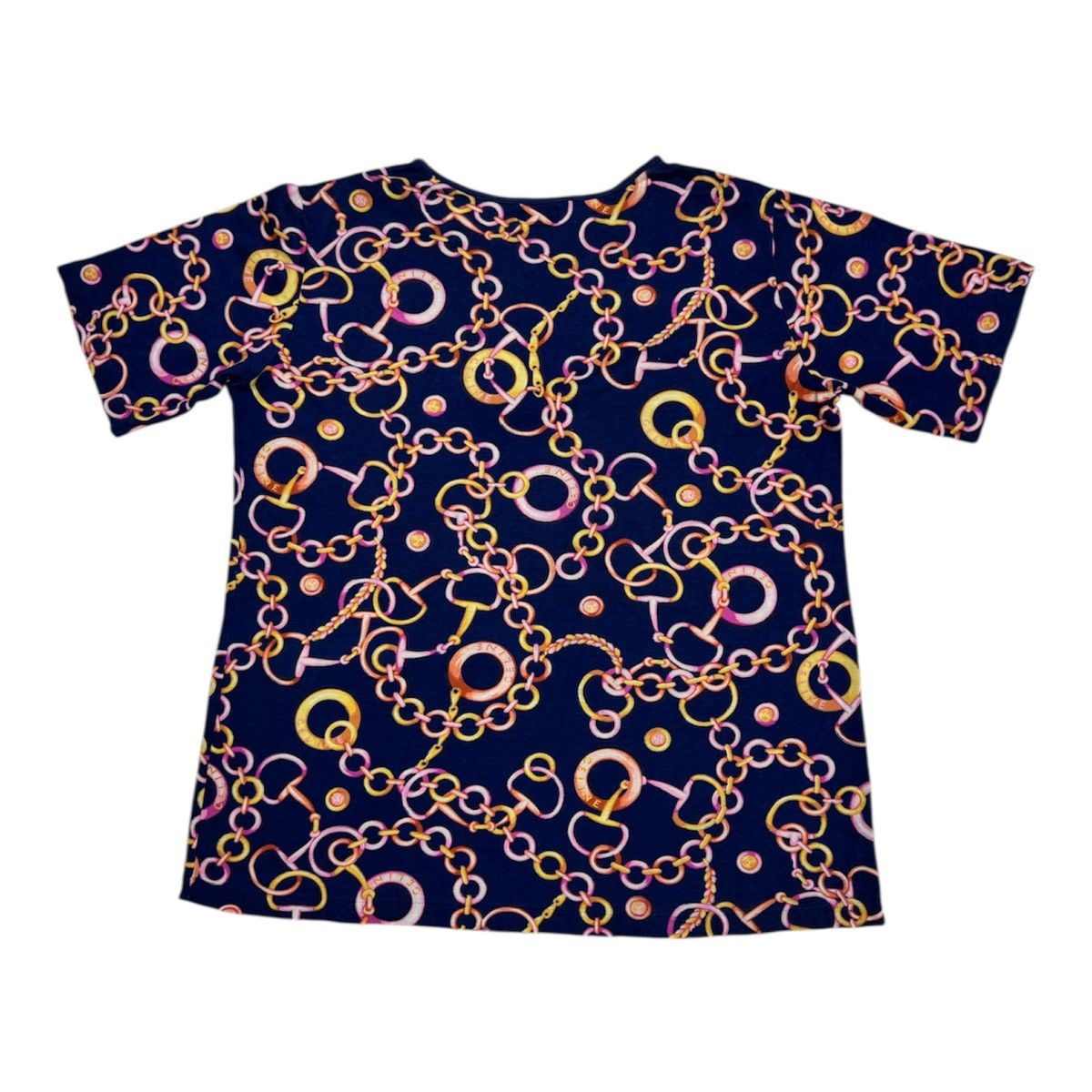 Celine Celine T-shirt with a gold and pink chain and horsebit print Size M / US 6-8 / IT 42-44 - 2 Thumbnail