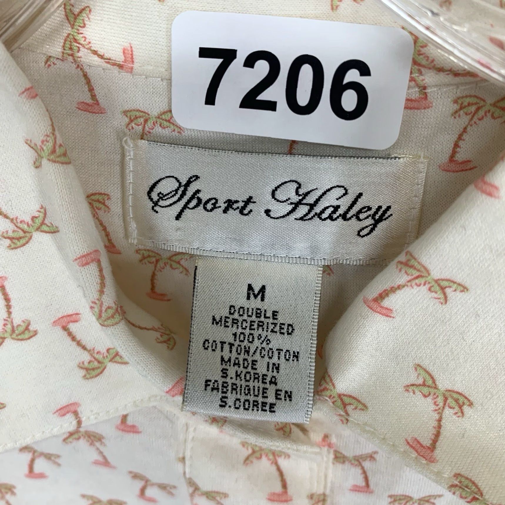 Vintage Sport Haley Women's Collared Tank Top AOP Ivory Pink Palm Trees Cute Medium Top Womens Size M / US 6-8 / IT 42-44 - 7 Thumbnail