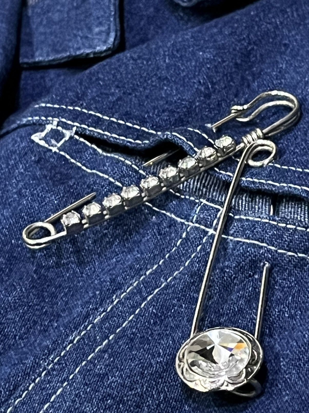 Italia Independent 🔥Ivano Boni Safety Pin Denim Jacket Avant Italy Size S / US 4 / IT 40 - 7 Thumbnail