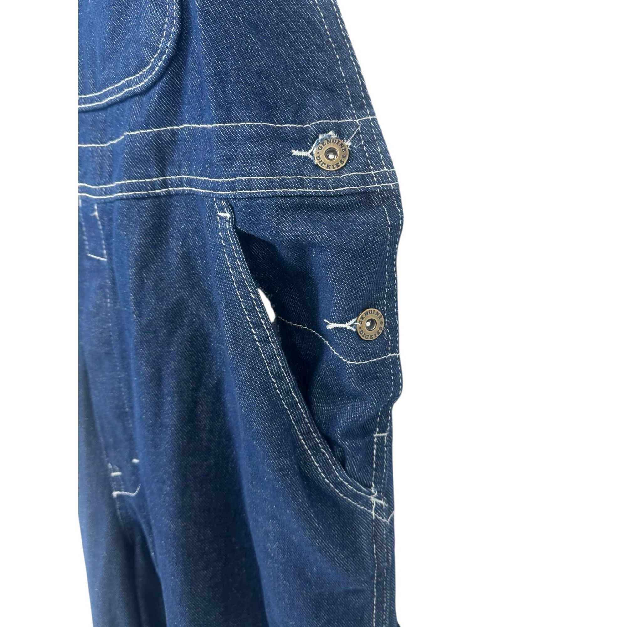 Other Dickies Unisex Denim Bib Carpenter Overalls Small Blue Wide Size 34" / US 12 / IT 48 - 4 Thumbnail