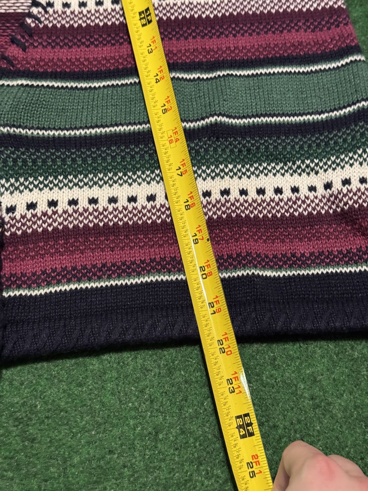Vintage Southwestern Cardigan Vintage 90s 23x22 Cropped Boxy Sweater Size L / US 10 / IT 46 - 7 Thumbnail