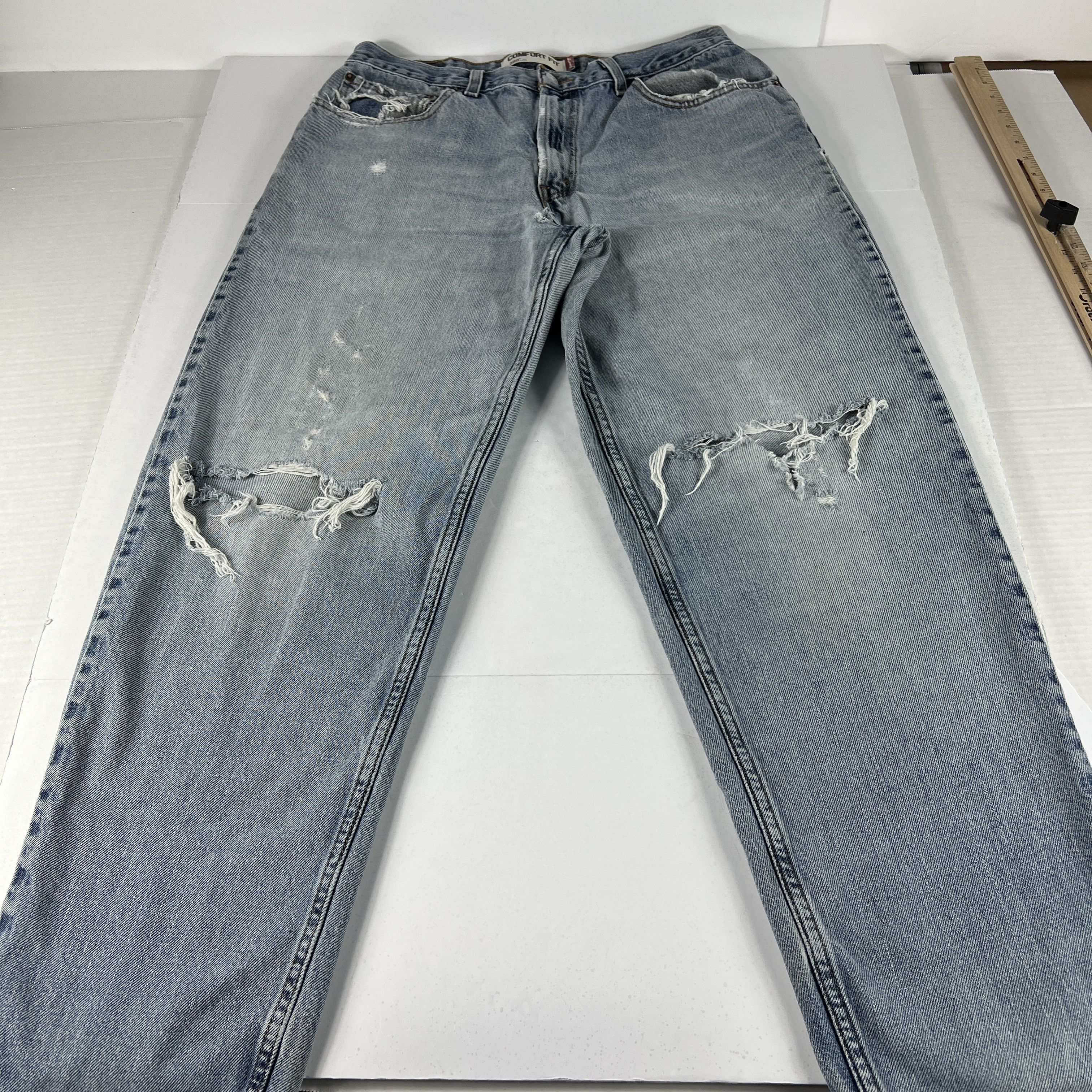Levi's × Vintage Y2K Levi's Jeans 560 Loose Taper Blue Grunge Denim Size US 33 - 1 Thumbnail