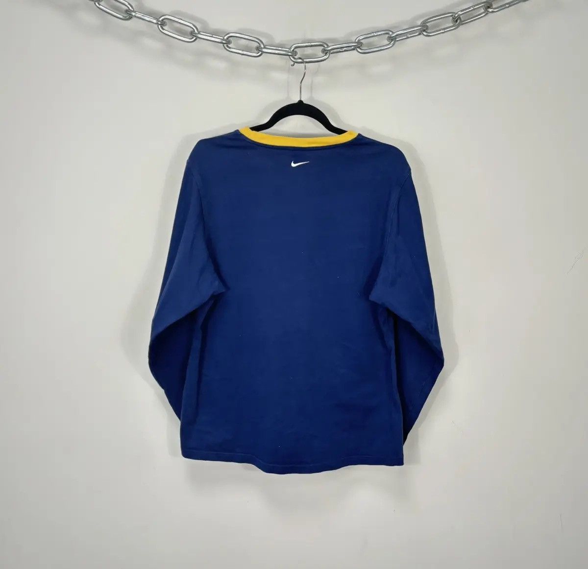 Nike × Vintage Vintage 90s Nike Y2K Big Embroidered Swoosh Long Sleeve Tee Size US M / EU 48-50 / 2 - 8 Thumbnail