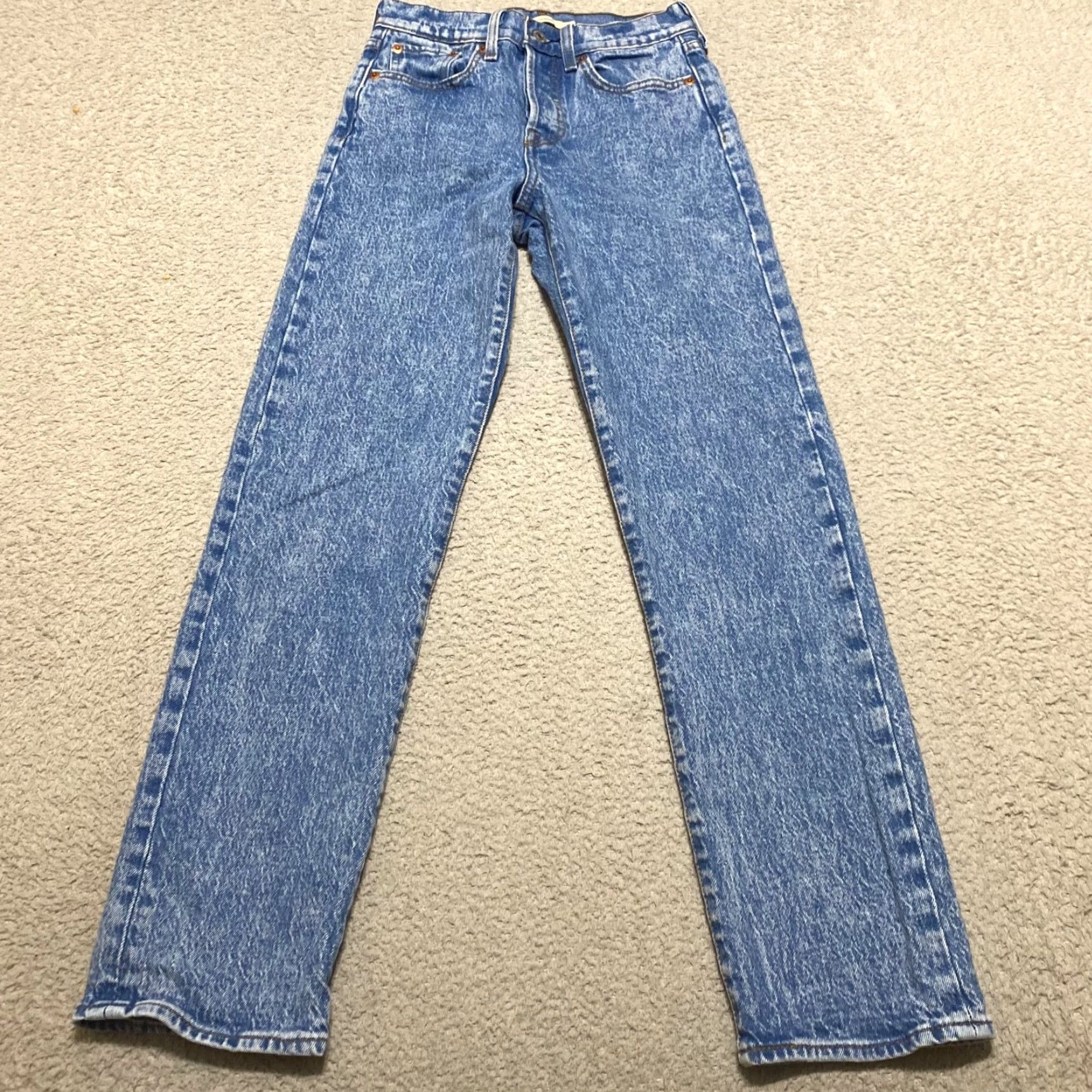 Levi's VINTAGE Levi's Jeans Womens 24 Blue Denim Wedgie Straight Button Fly Acid Wash 90s Style Jeans Womens Size 42" / US 20 - 2 Thumbnail