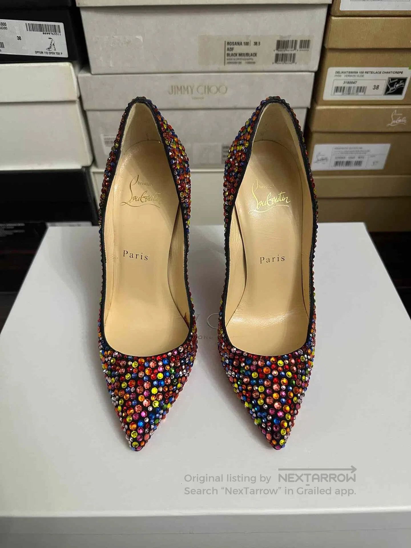 Christian Louboutin Christian Louboutin Crystal Embellished Heels. Size US 5 / IT 35 - 2 Thumbnail