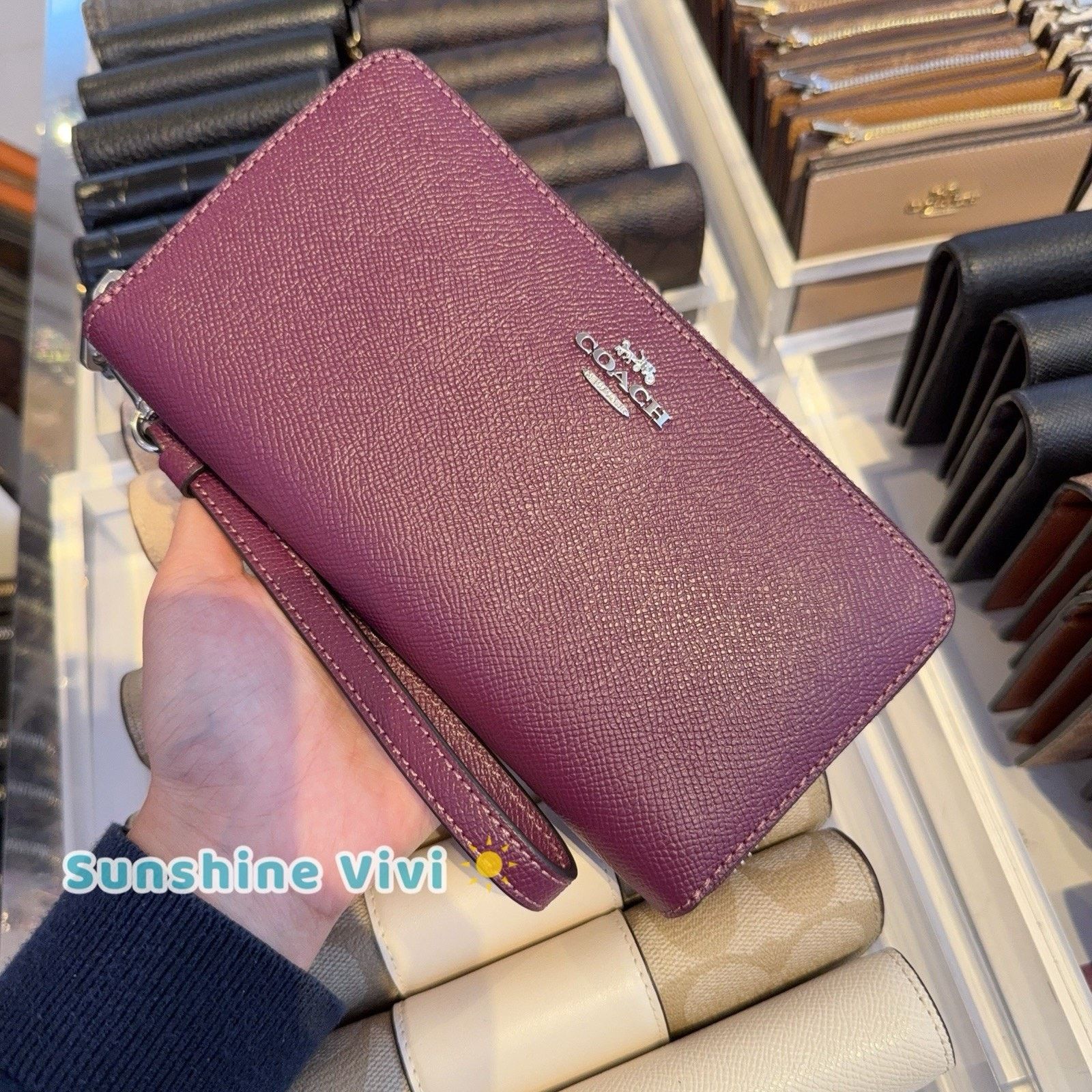 Coach NWT Coach Long Zip Around Wallet leather C3441 Silver plum Size ONE SIZE - 5 Thumbnail