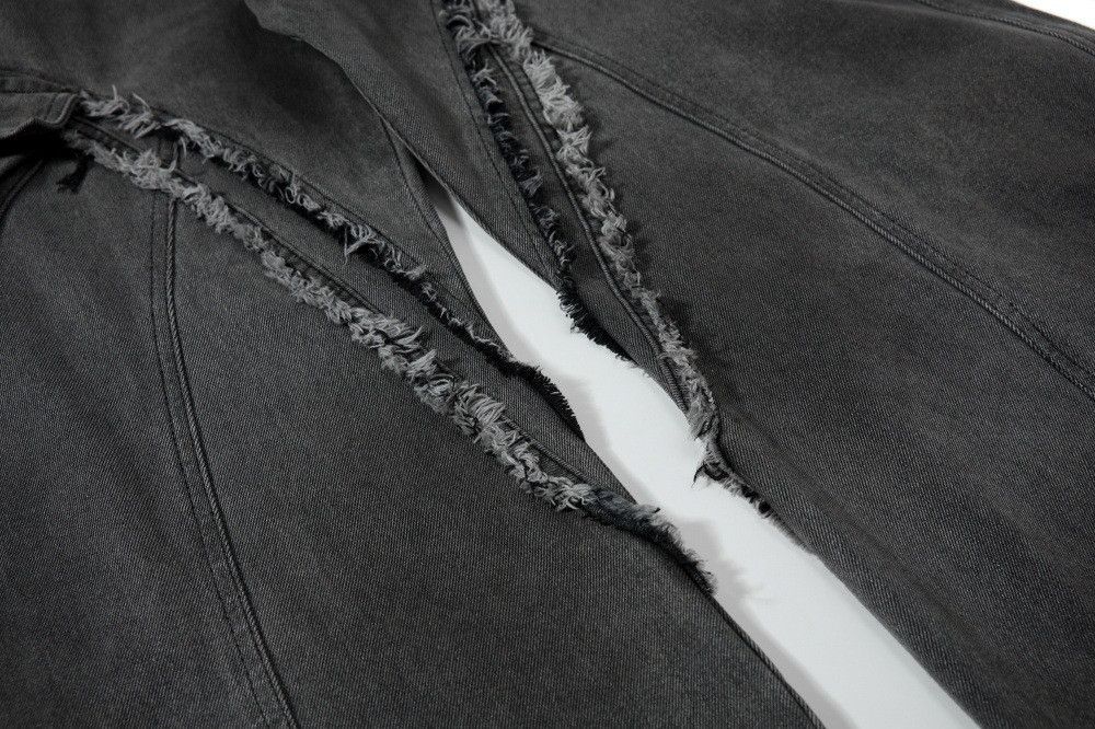 Vintage Men's patchwork raw edge workwear washed distressed jeans Size US 32 / EU 48 - 4 Thumbnail