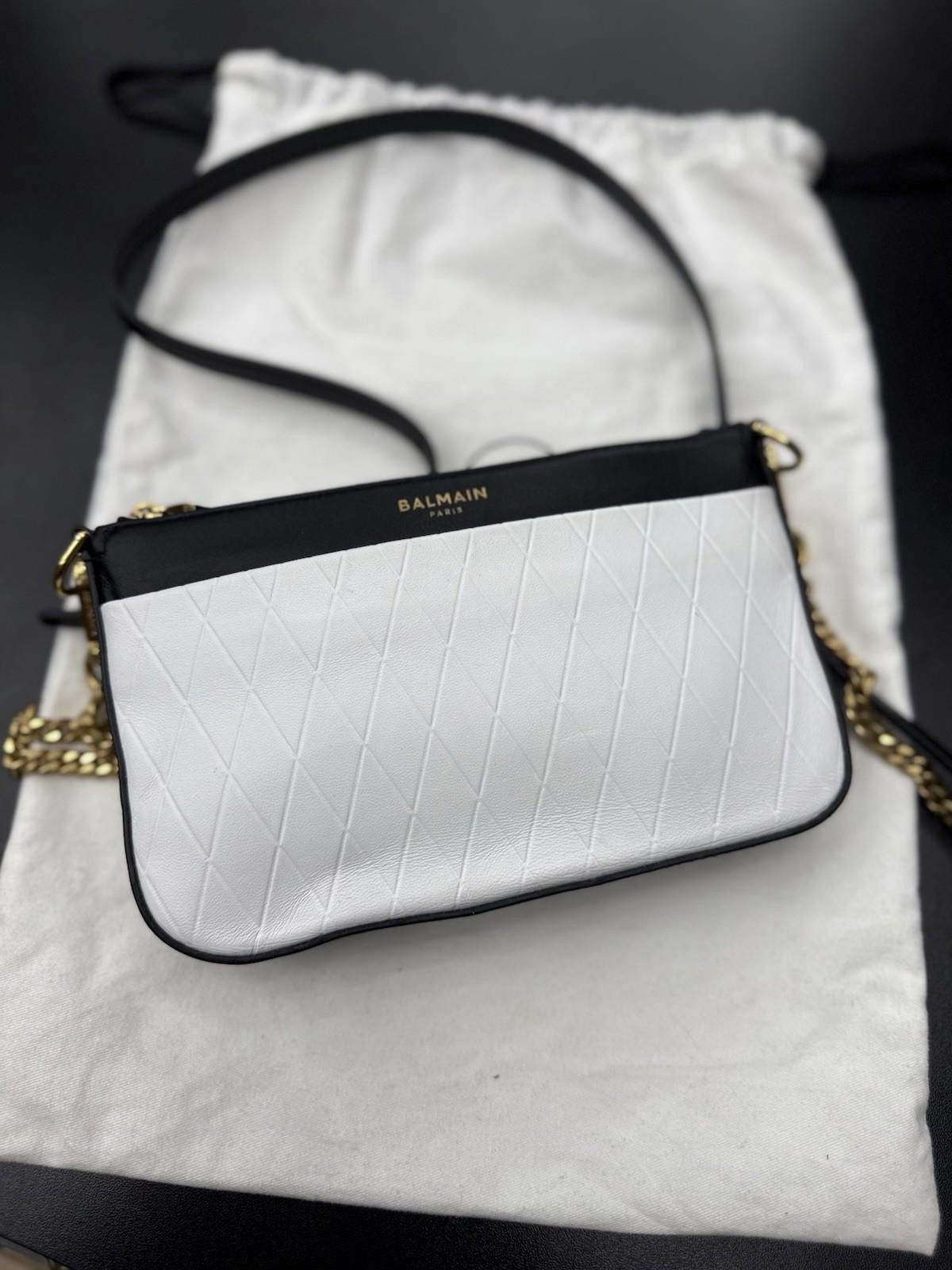 Balmain Authentic Balmain Leather White Crossbody Bag Chain Strap Size ONE SIZE - 3 Thumbnail
