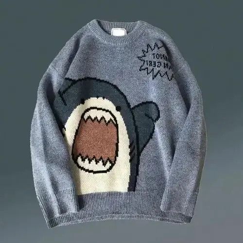 VIBE Sweater Cartoon Shark Print Size US M / EU 48-50 / 2 - 3 Thumbnail