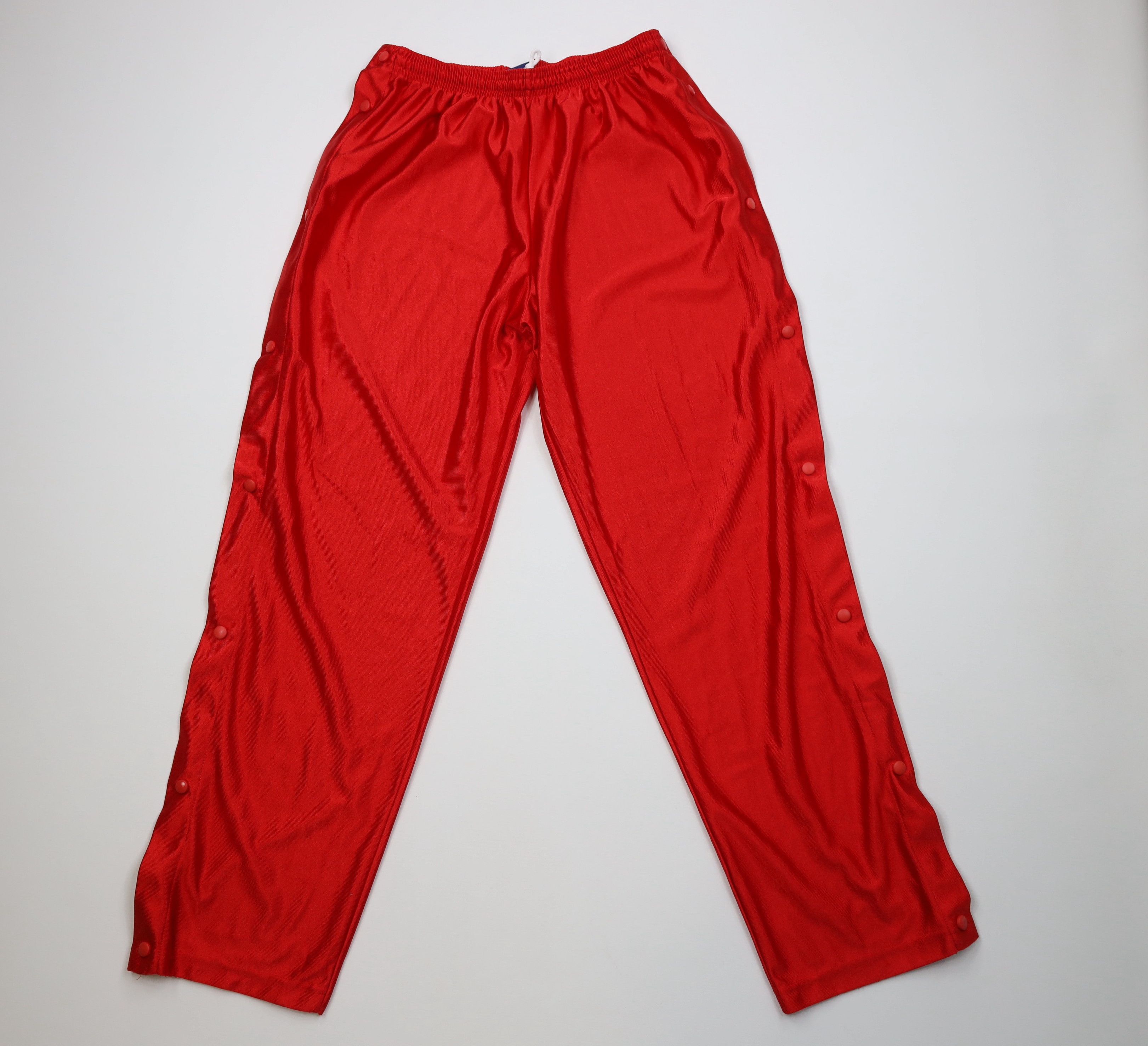 Vintage Vintage 90s Streetwear Silky Tearaway Wide Leg Pants Red USA Size US 38 / EU 54 - 1 Thumbnail
