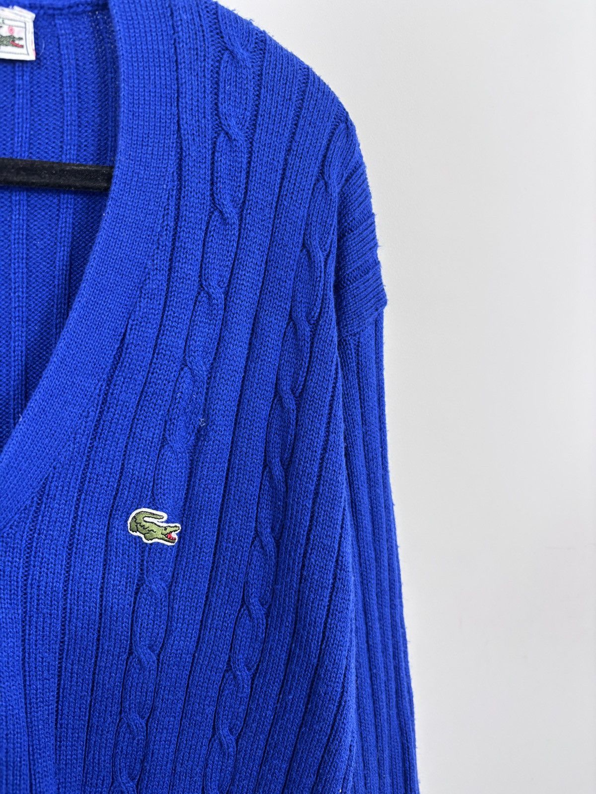 Lacoste Vintage Lacoste Men’s Blue Cable-Knit Wool Cardigan Sweater Size US M / EU 48-50 / 2 - 4 Thumbnail