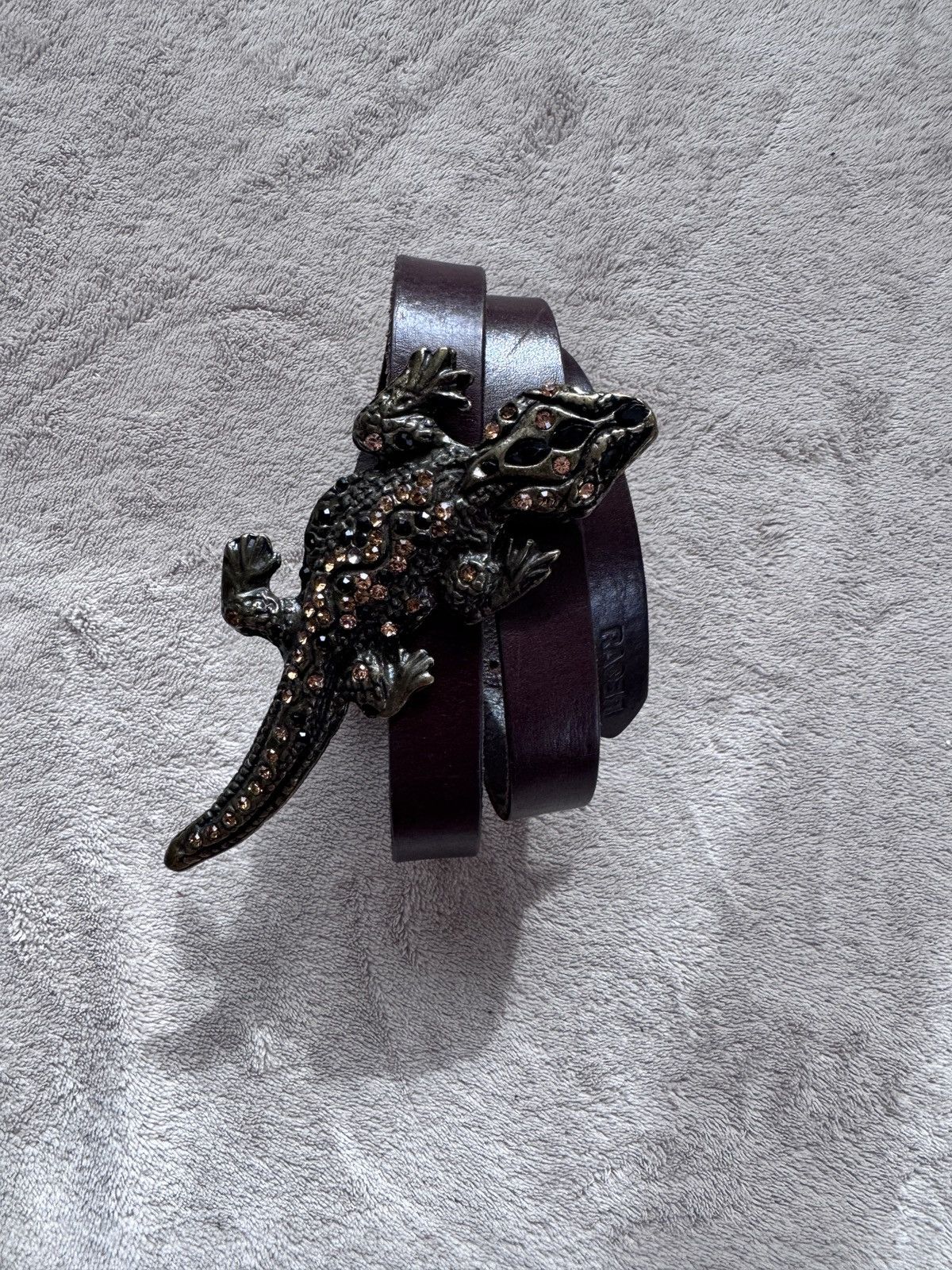 Other Rare RA-RE belt made Italian leather reptile buckle crystals Size ONE SIZE - 1 Thumbnail