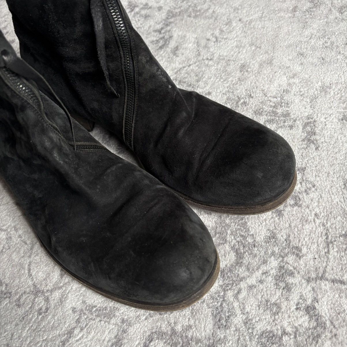 Ma+ Ma+ Front Spiral Zip Suede Boots Black | Size 44 Size US 11 / EU 44 - 3 Thumbnail