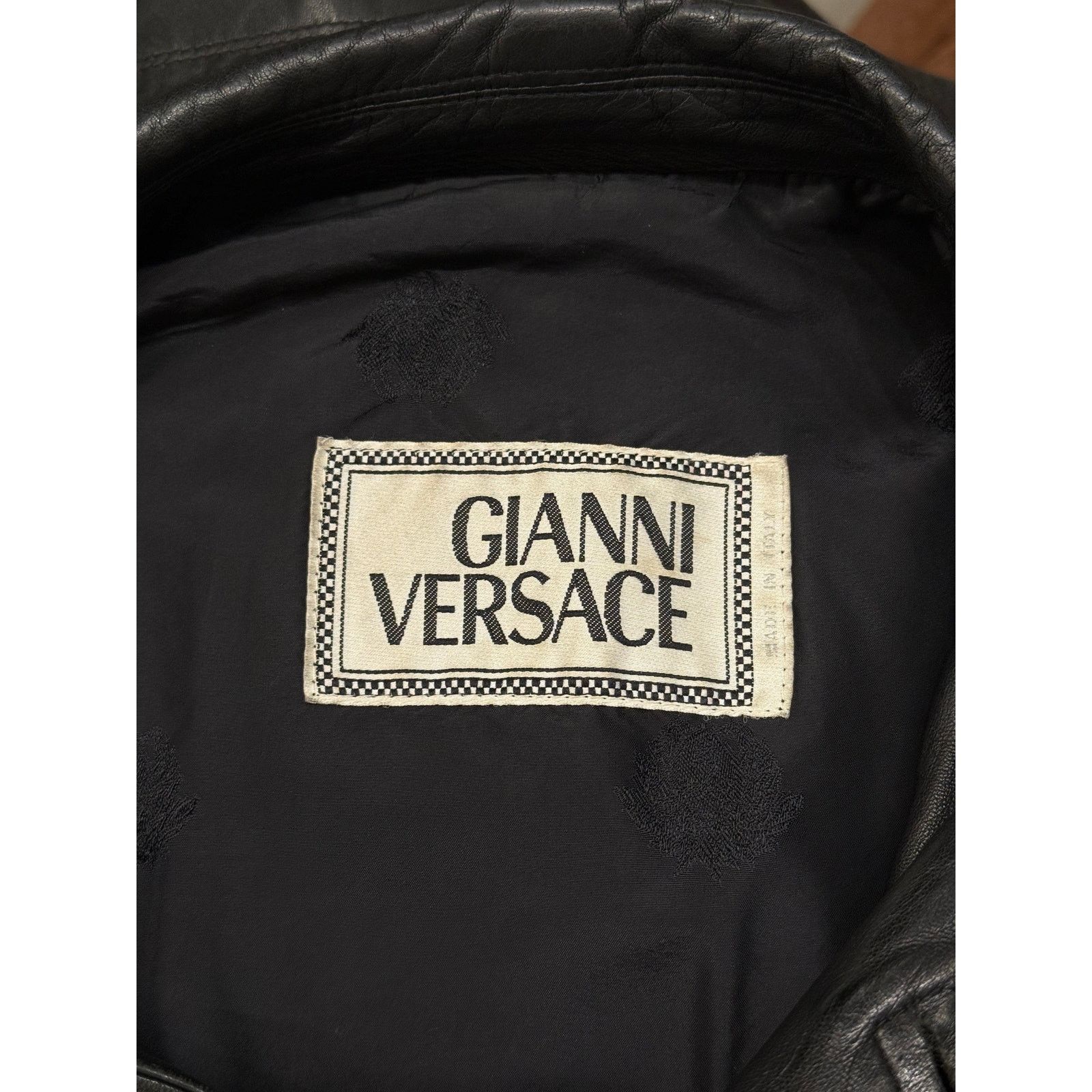 Versace 1990s Gianni Versace oversized cropped leather jacket Size ONE SIZE - 8 Thumbnail