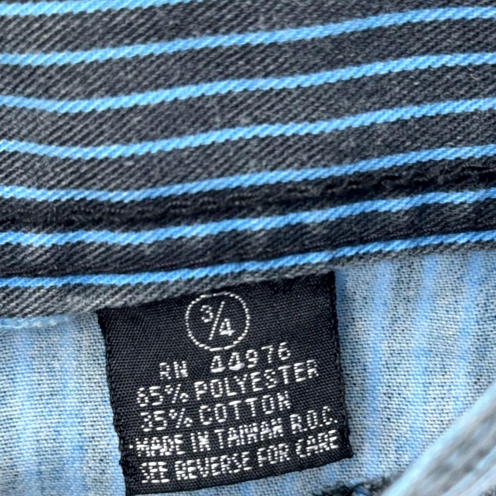 Vintage VINTAGE Gitano Skirt Denim High Striped AOL? 22 Womens Knee Length Blue Polyester Cotton Pockets Zip Rise High A-Line Juniors Size 22 Womens Sorry Size 40" / US 18 - 6 Thumbnail