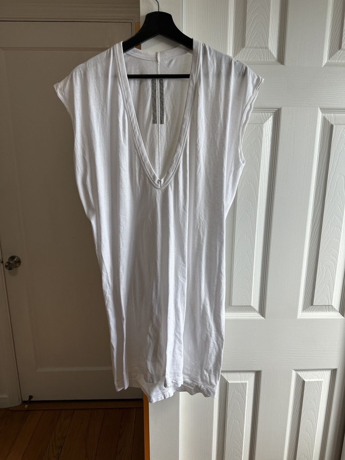 image of Rick Owens White Performa Dylan Tank Top, Men's (Size Medium)