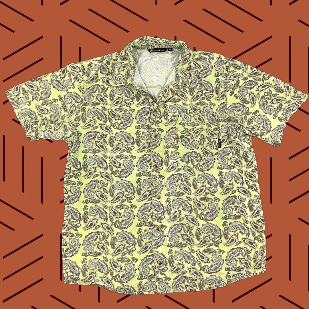 Marmot VINTAGE Marmot Tommy Caldwell Shirt Mens Medium Green Paisley Button-Up Outdoor Shirt Size US M / EU 48-50 / 2 - 1 Thumbnail