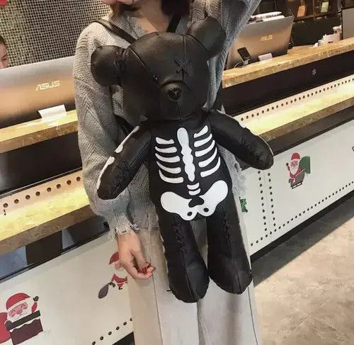 Other Black Skeleton Bear Backpack Bag Size ONE SIZE - 2 Thumbnail