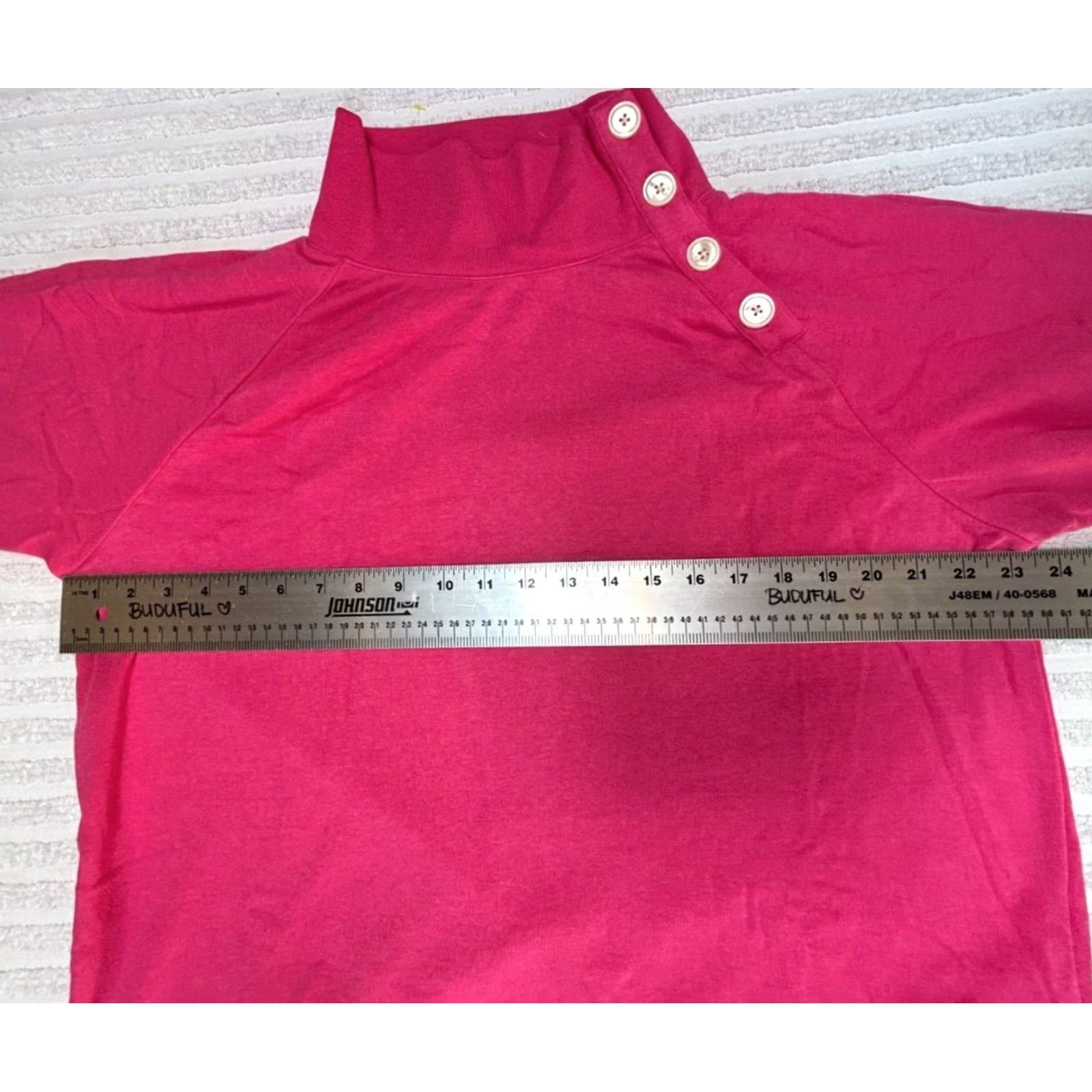 J.Crew J.Crew XL Pink Cloudspun Fleece Sweatshirt Wide Button-Collar Pullover AC689 Shirt Womens XL Pink Cloudspun Fleece Sweatshirt Winter 90s? Size XL / US 12-14 / IT 48-50 - 4 Thumbnail