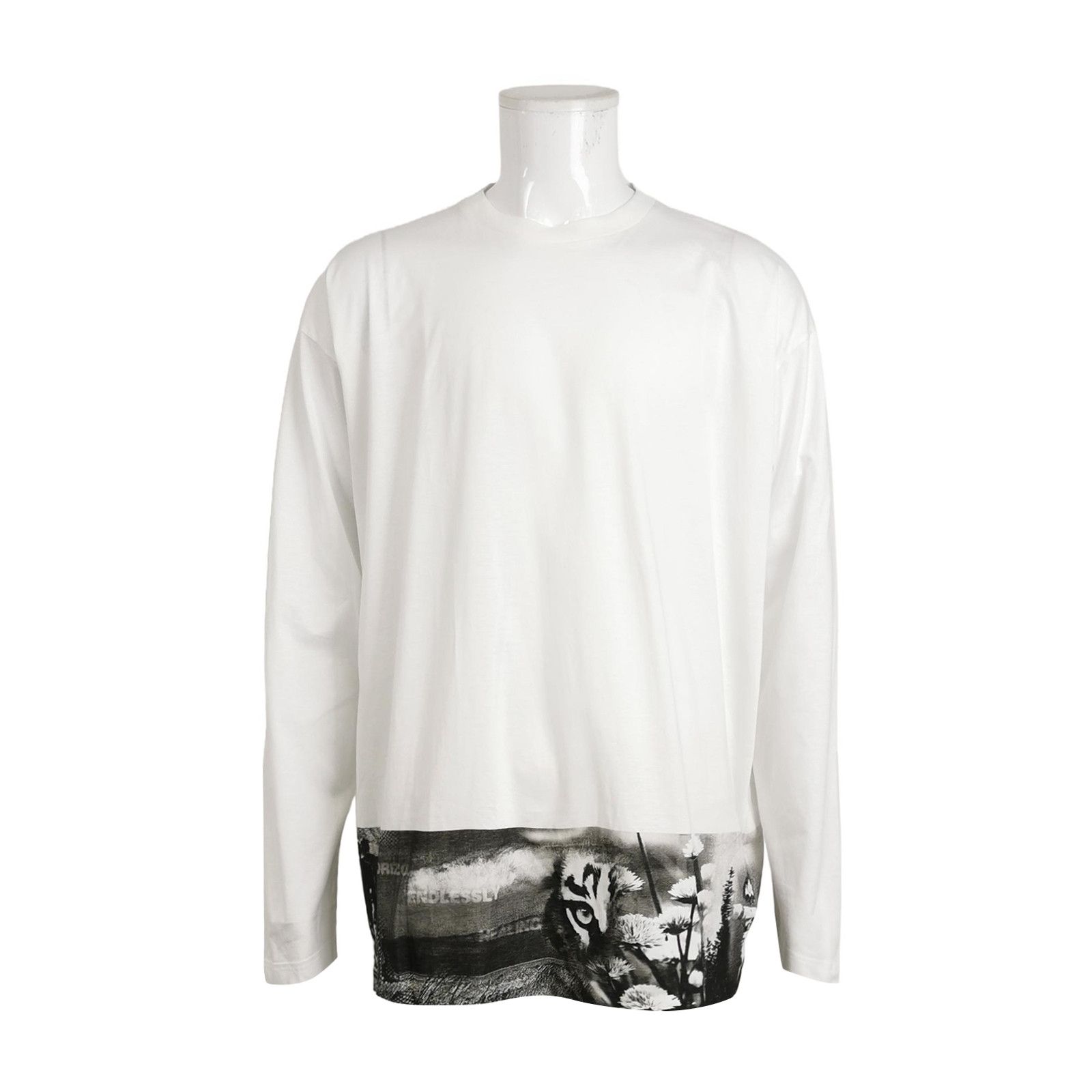 Prada Prada XL Cotton Crew Neck Contrast Print T-shirt Size US XL / EU 56 / 4 - 1 Thumbnail