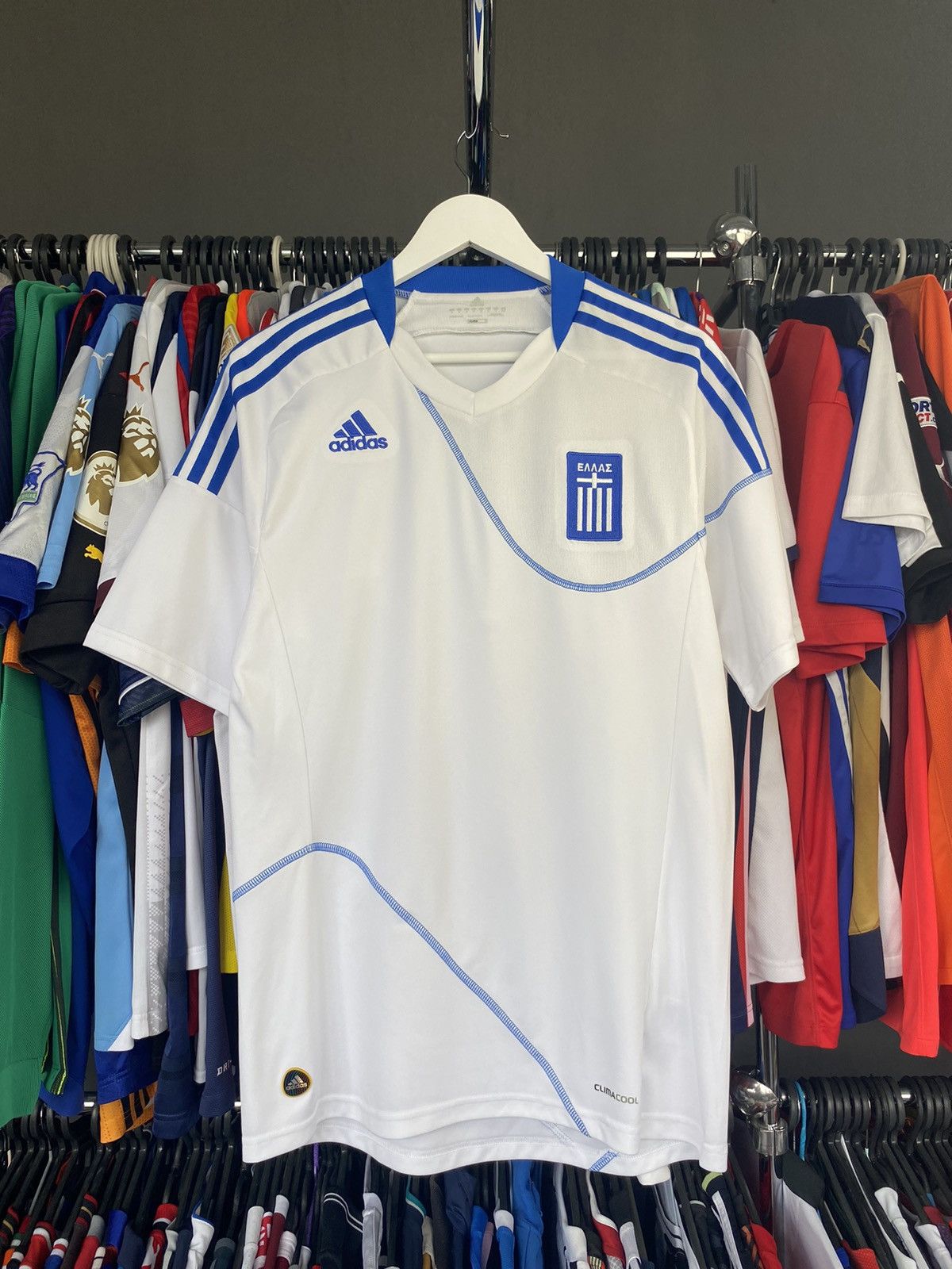 Adidas 2010/12 GREECE HOME SOCCER FOOTBALL JERSEY SHIRT Size US L / EU 52-54 / 3 - 1 Thumbnail