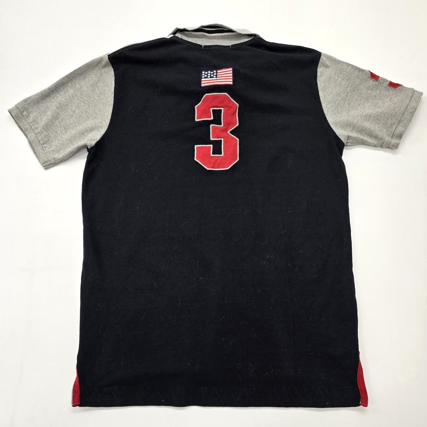 U.S. Polo Assn. U.S. Polo Assn Boys Black Colorblock Polo Shirt L Cotton Breathable Pockets Size US L / EU 52-54 / 3 - 2 Thumbnail
