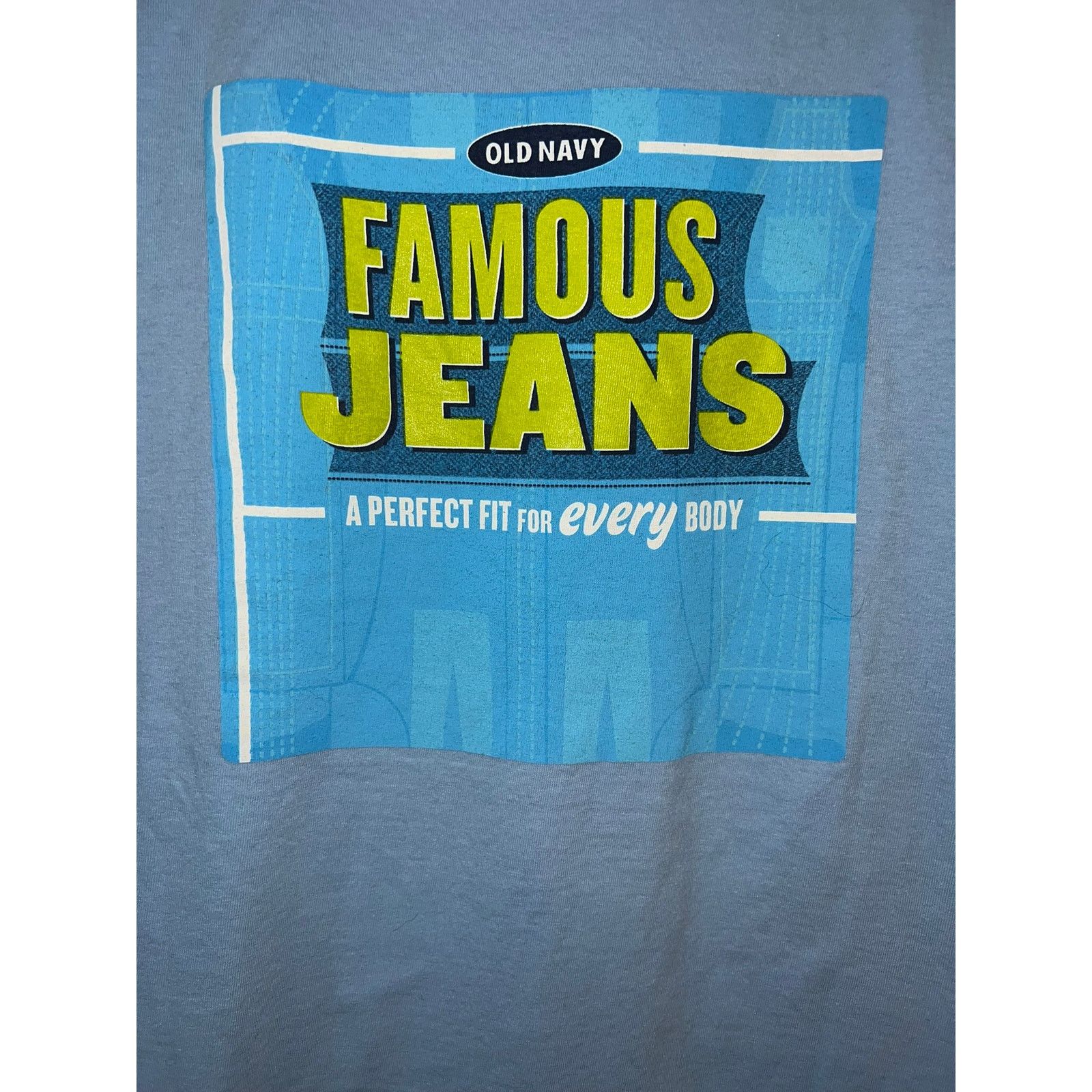 Fruit Of The Loom Y2K Old Navy Famous Jeans Shirt Perfect Fit Tee 2000s Large Size US L / EU 52-54 / 3 - 5 Thumbnail