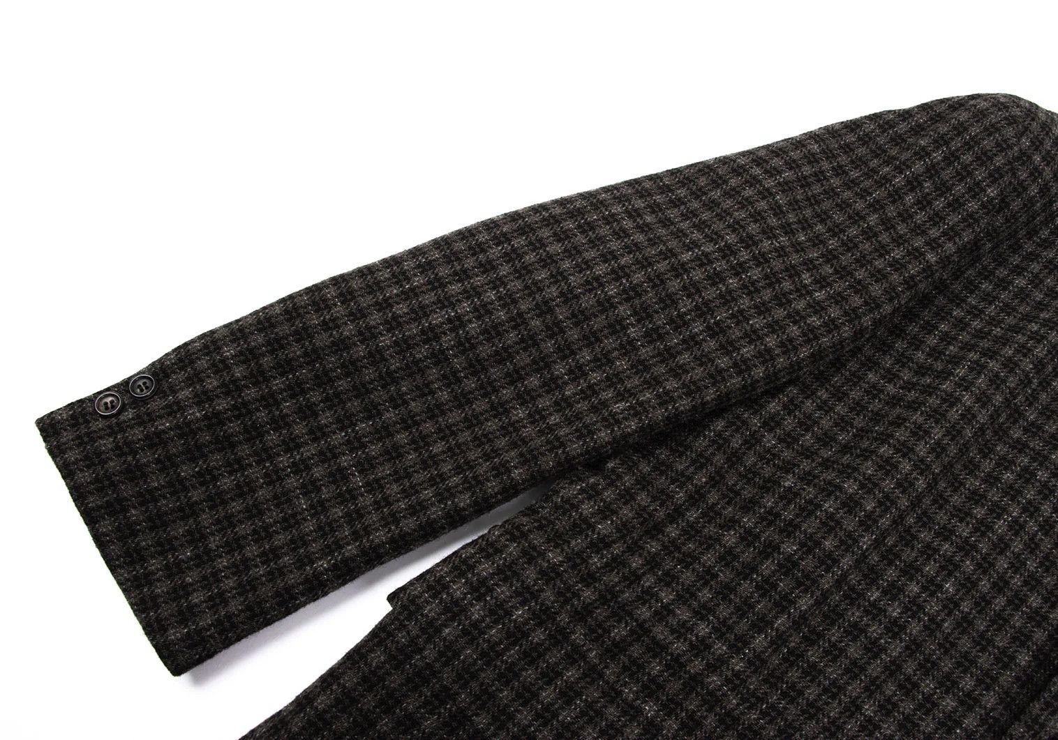 Comme des Garcons Homme Plus Wool Check T Gathered Jacket Black Brown Size S Size US S / EU 44-46 / 1 - 5 Thumbnail