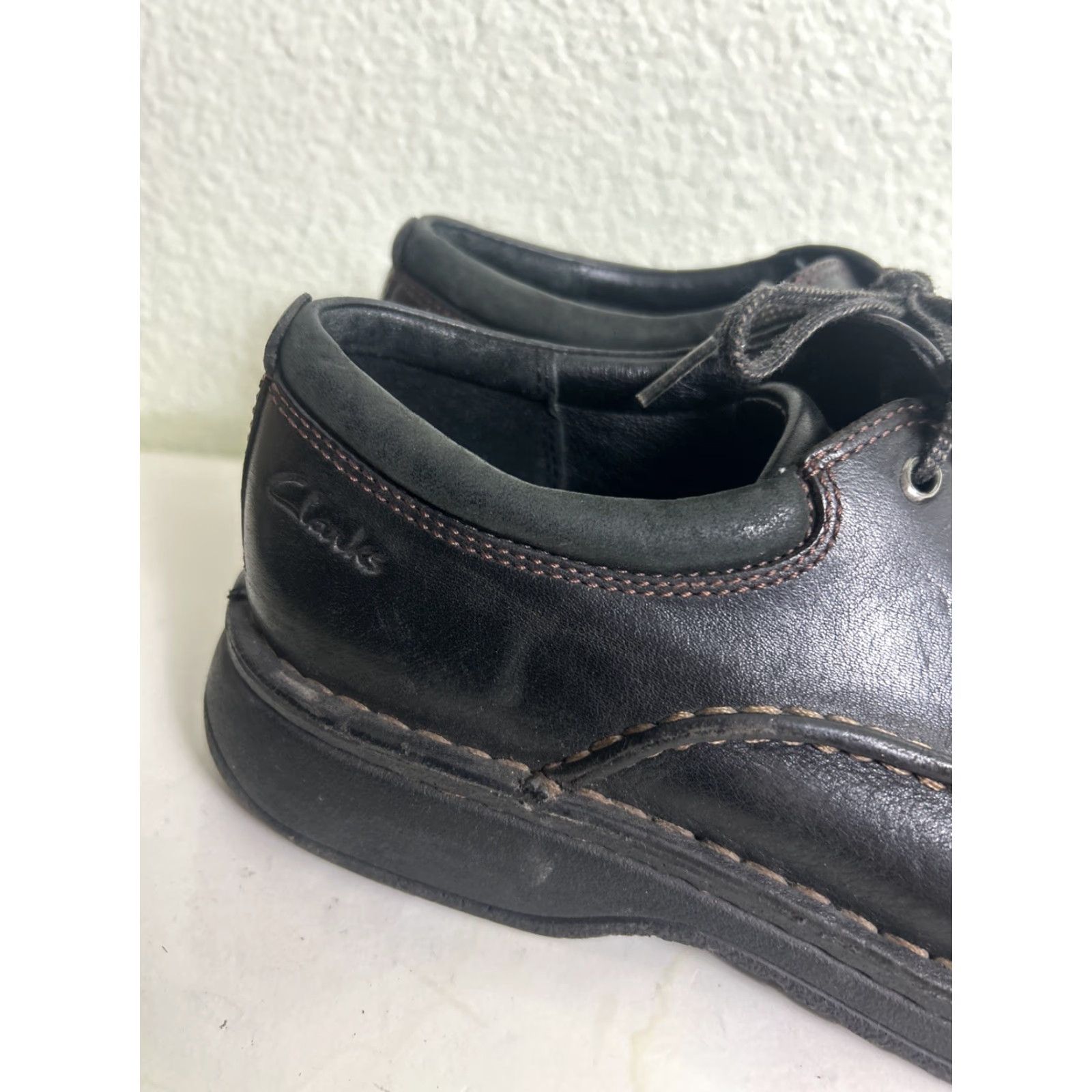 Clarks Clarks Keeler Walk Casual Shoes Men 9 M Black Brown Leather Upper Suede Insole Adjustable Comfort Shoes Mens Size US 9 / EU 42 - 4 Thumbnail