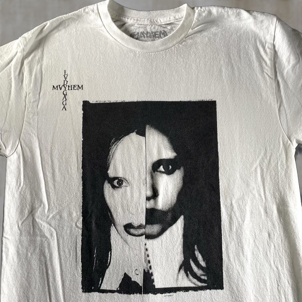 Vintage Lady Gaga Shirt Medium White Graphic Band Tee Poker Face Unisex Adults M Size US M / EU 48-50 / 2 - 1 Thumbnail