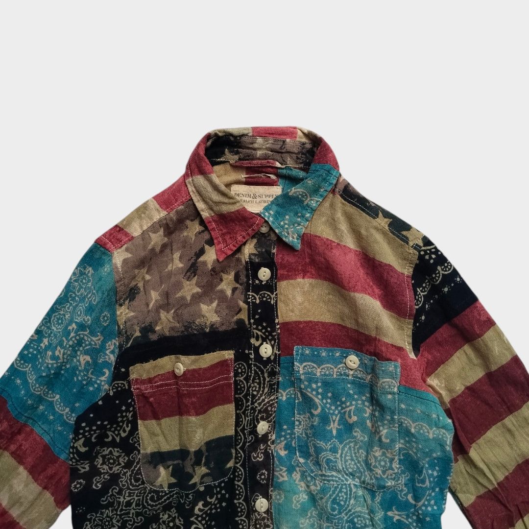 Le Grande Bleu (L.G.B.) Denim&supply Ralph Lauren American flag linen shirt Size US S / EU 44-46 / 1 - 3 Thumbnail